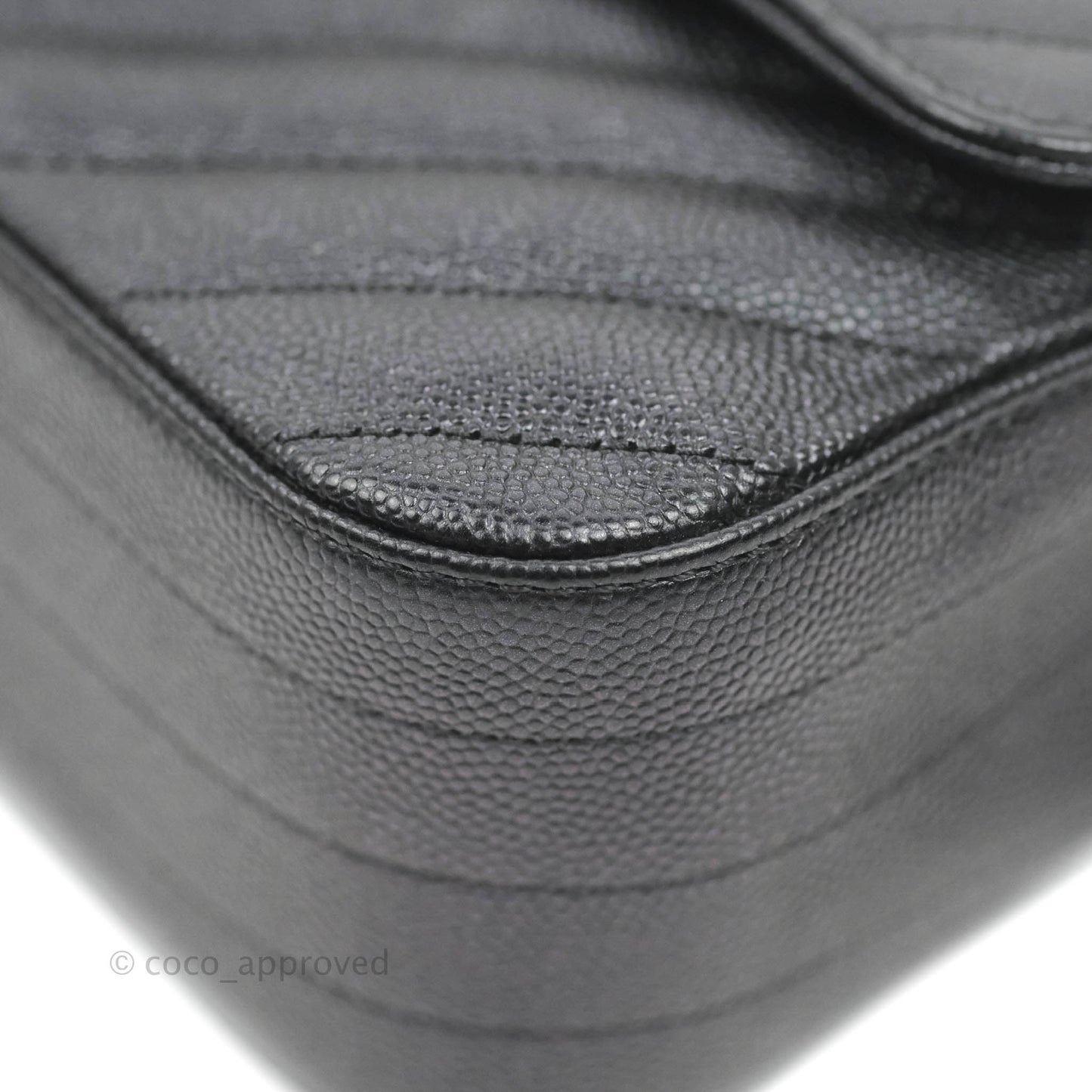 Chanel Chevron Mini Rectangular Flap Iridescent Black Caviar Ruthenium Hardware 17B