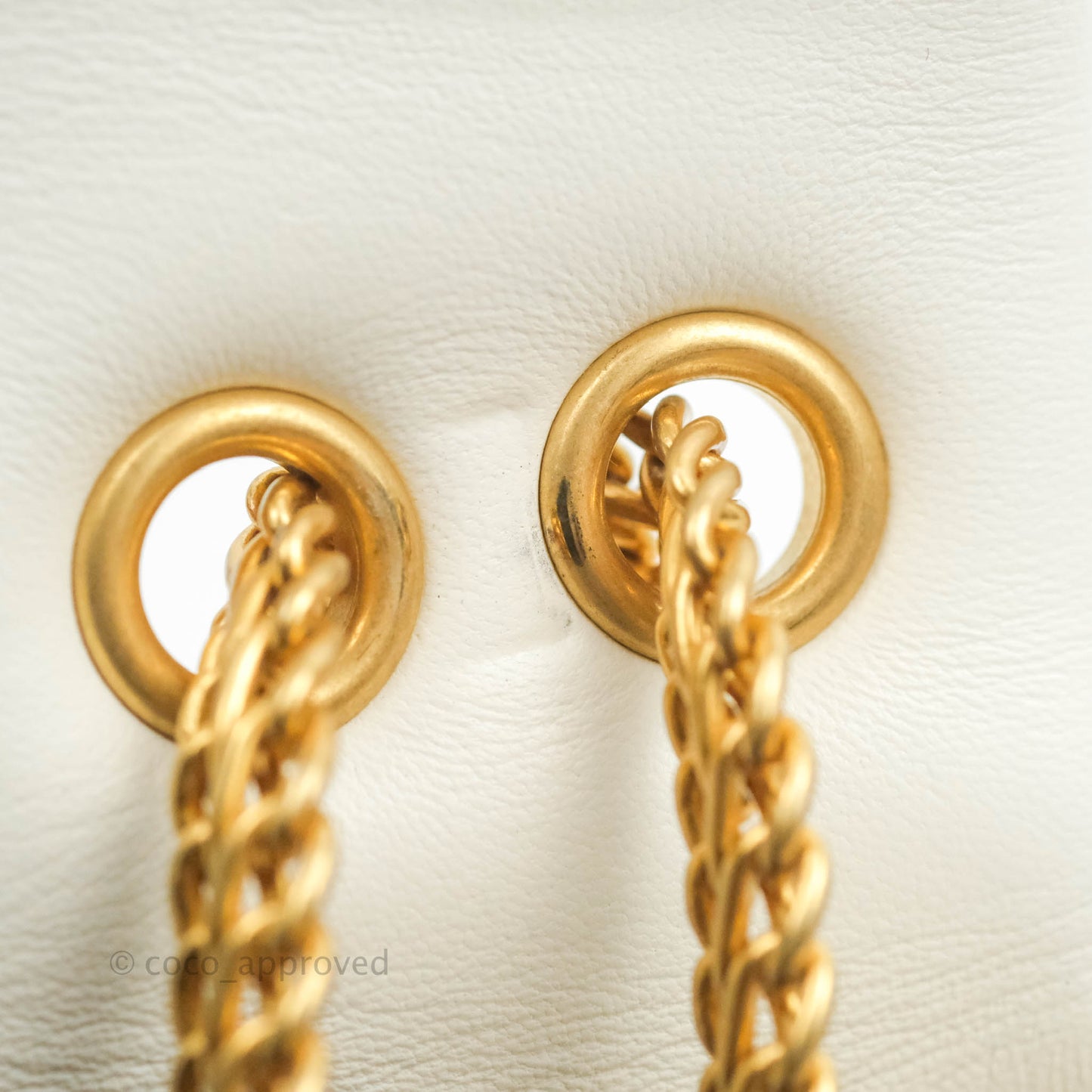 Chanel Large White Flap Bag With Woven CC Logo Lambskin Gold Hardware 22C