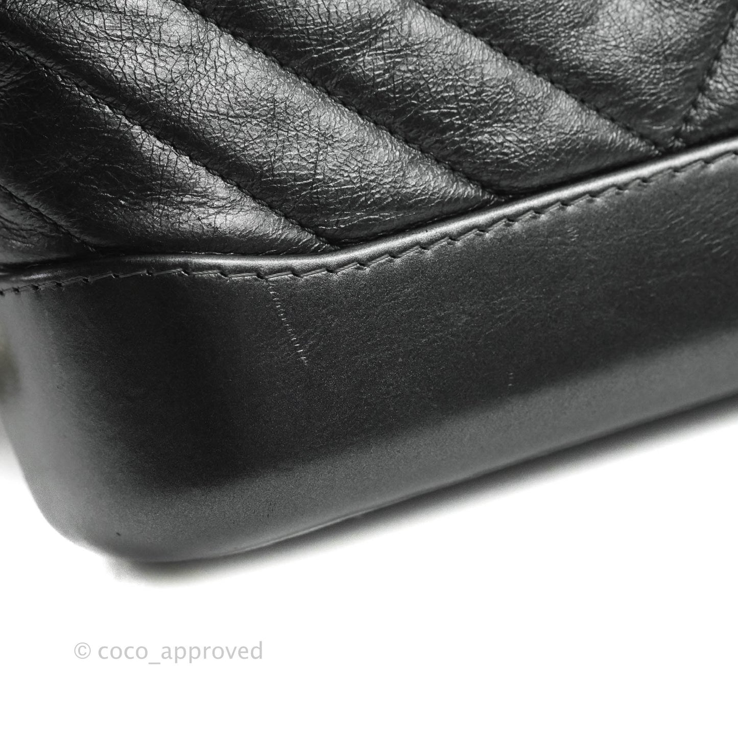 Chanel Chevron Small Gabrielle Hobo Iridescent Dark Grey Calfskin Mixed Hardware