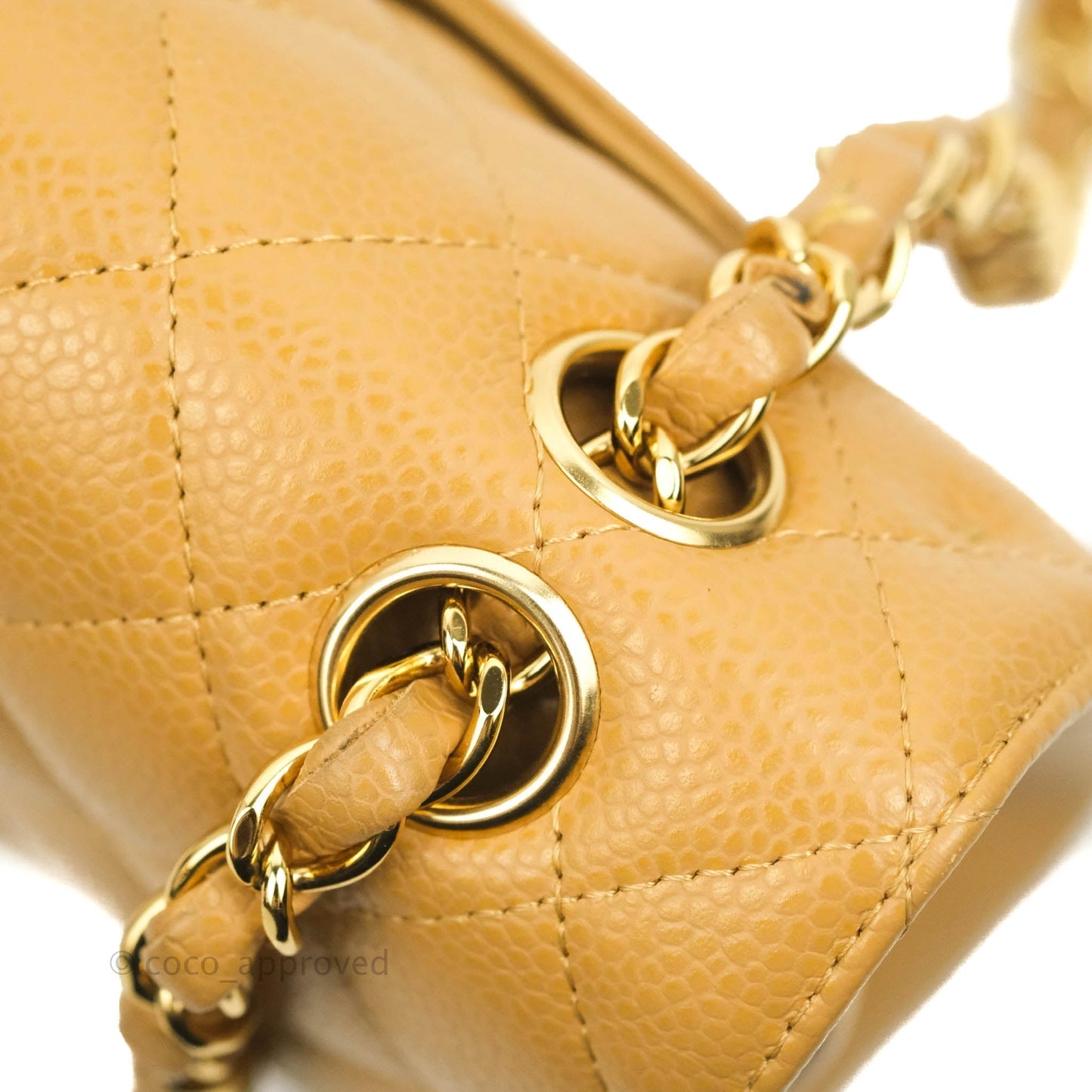 Chanel S/M Small Classic Quilted Flap Dark Beige Caviar 24K Gold Hardware