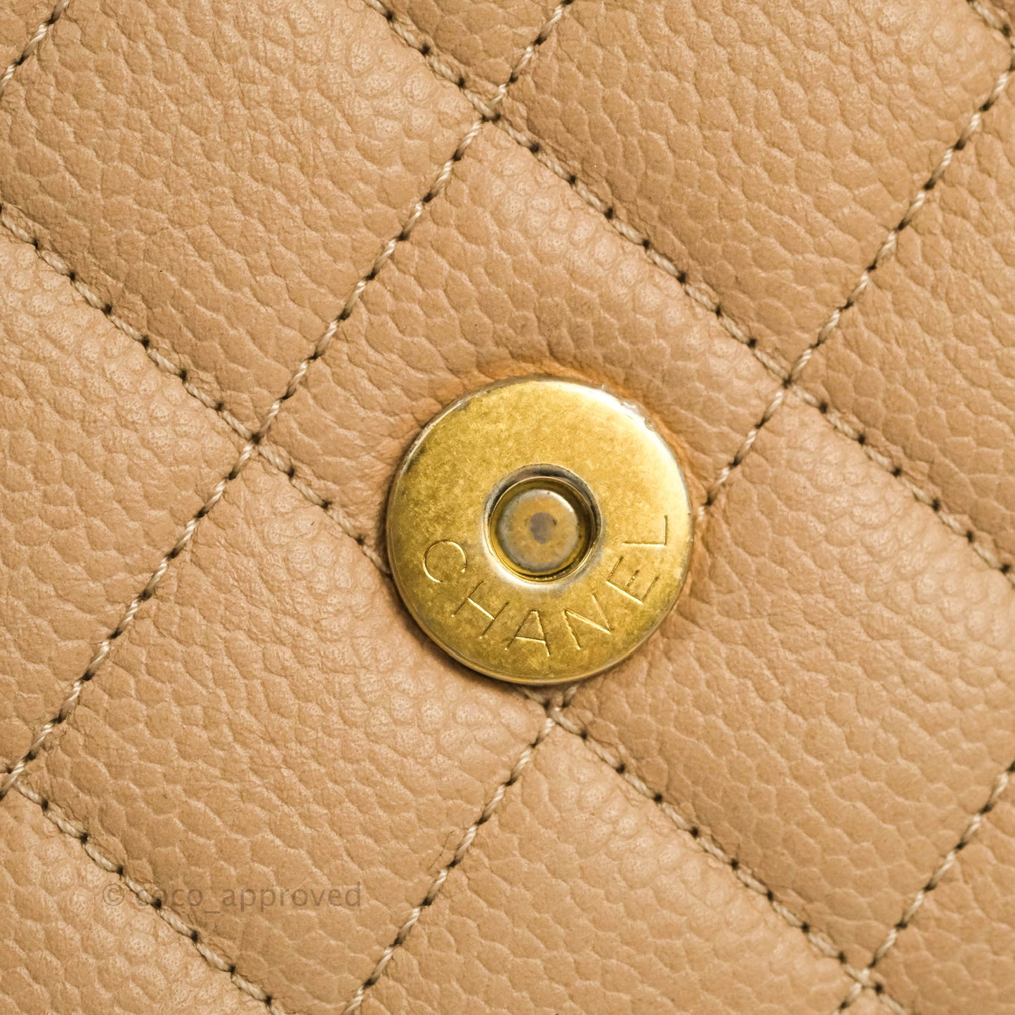 Chanel Quilted Medium CC Filigree Flap Beige Black Caviar