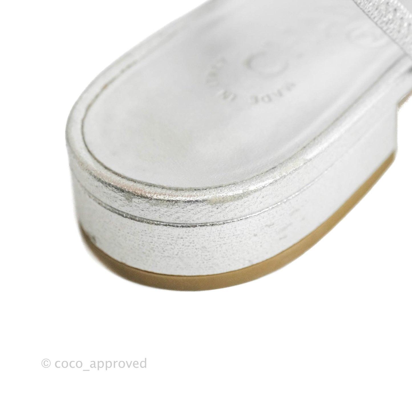 Chanel Classic Slingback Tweed and Silver Calfskin Size 36C