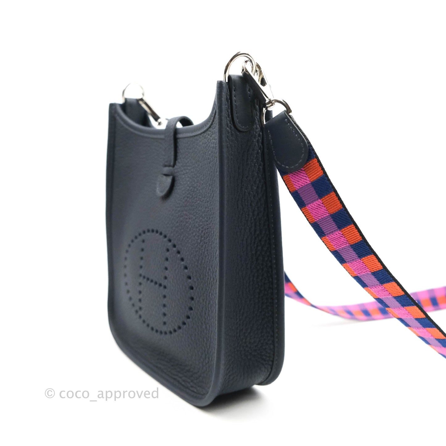 Hermès Clemence Mini Evelyne TPM Navy Palladium Hardware