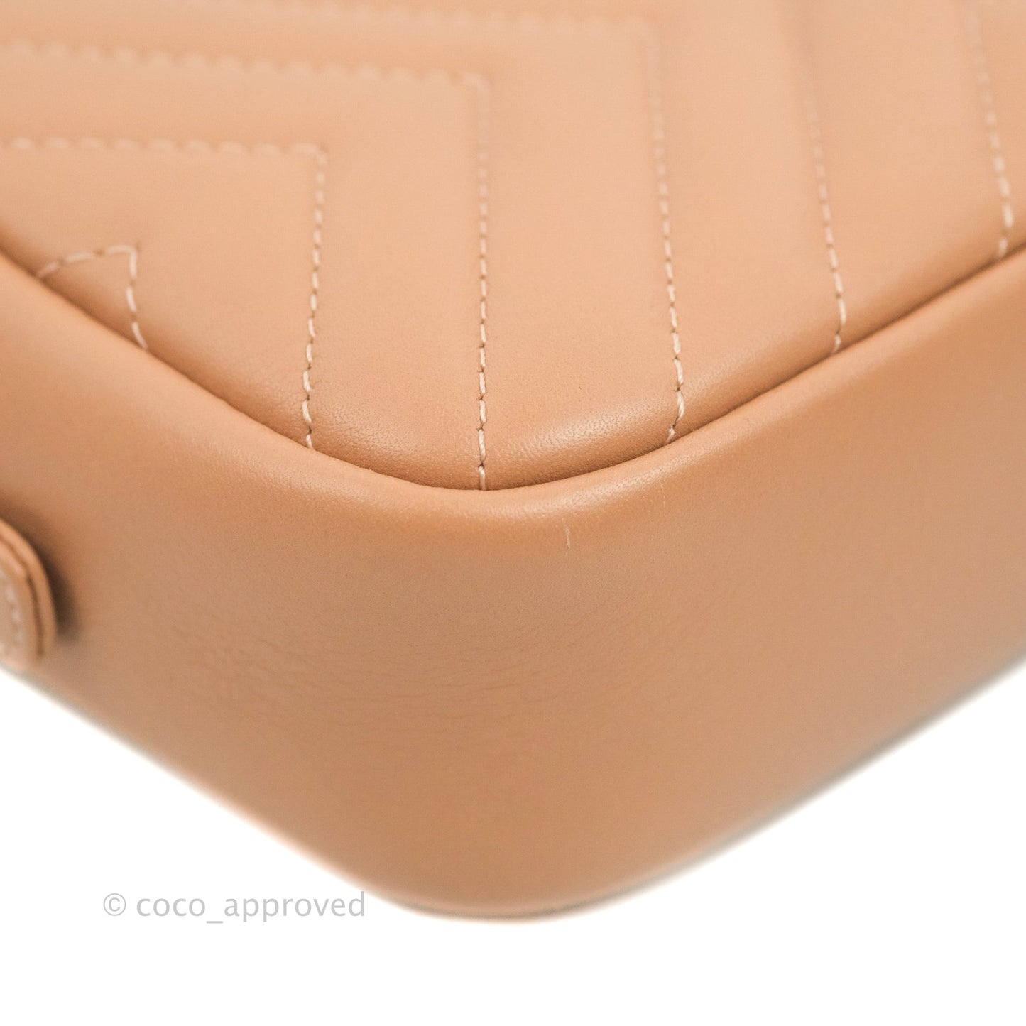 Chanel Chevron Camera Case Calfskin Dark Beige