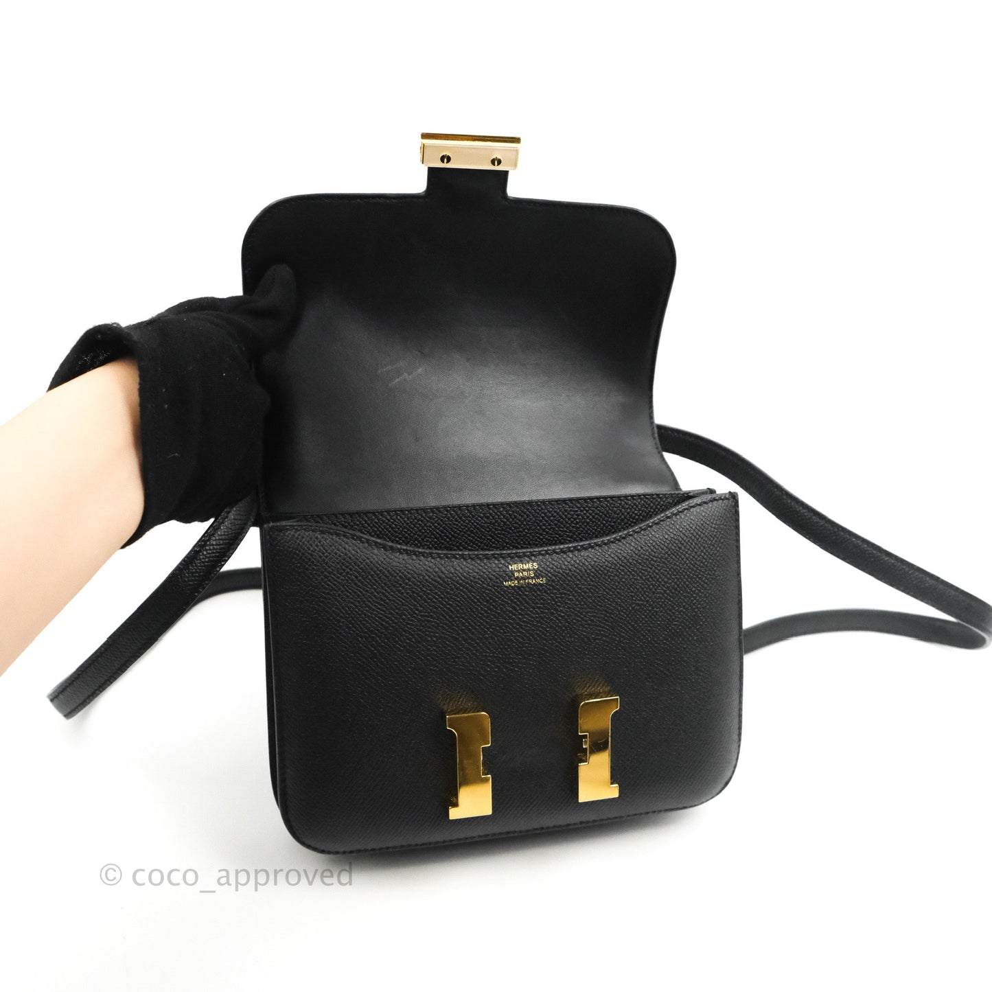 Hermès Constance Mini 18cm Black Epsom Gold Hardware