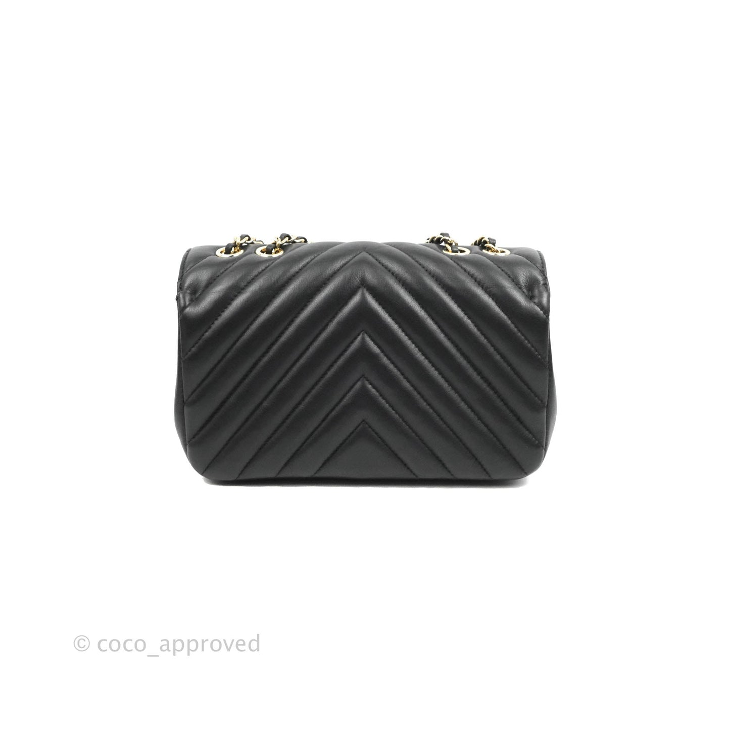 Chanel Small Statement Chevron Flap Bag Black Gold Hardware