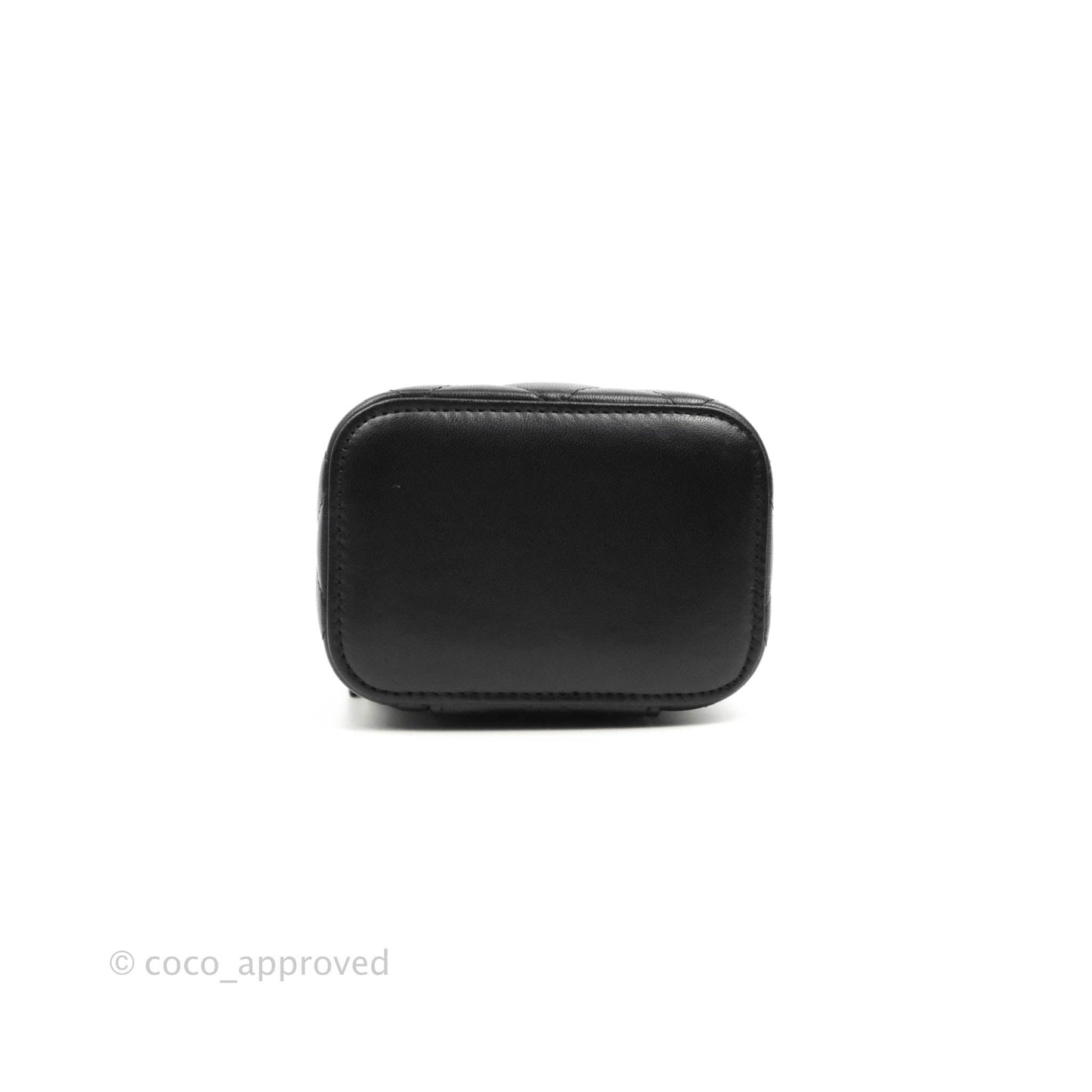 Chanel Mini Top Handle Vanity With Chain Black Lambskin Gold Hardware