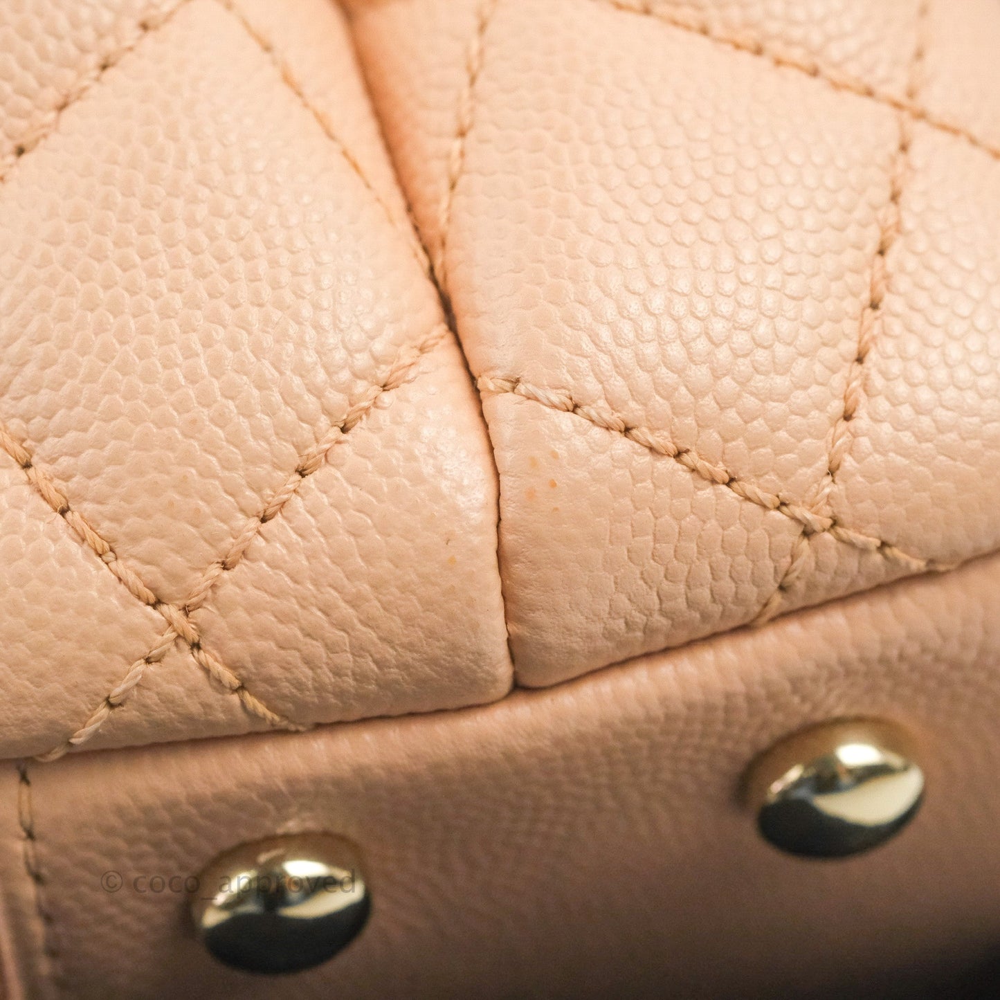 Chanel Mini Coco Handle Quilted Light Pink Caviar Gold Hardware