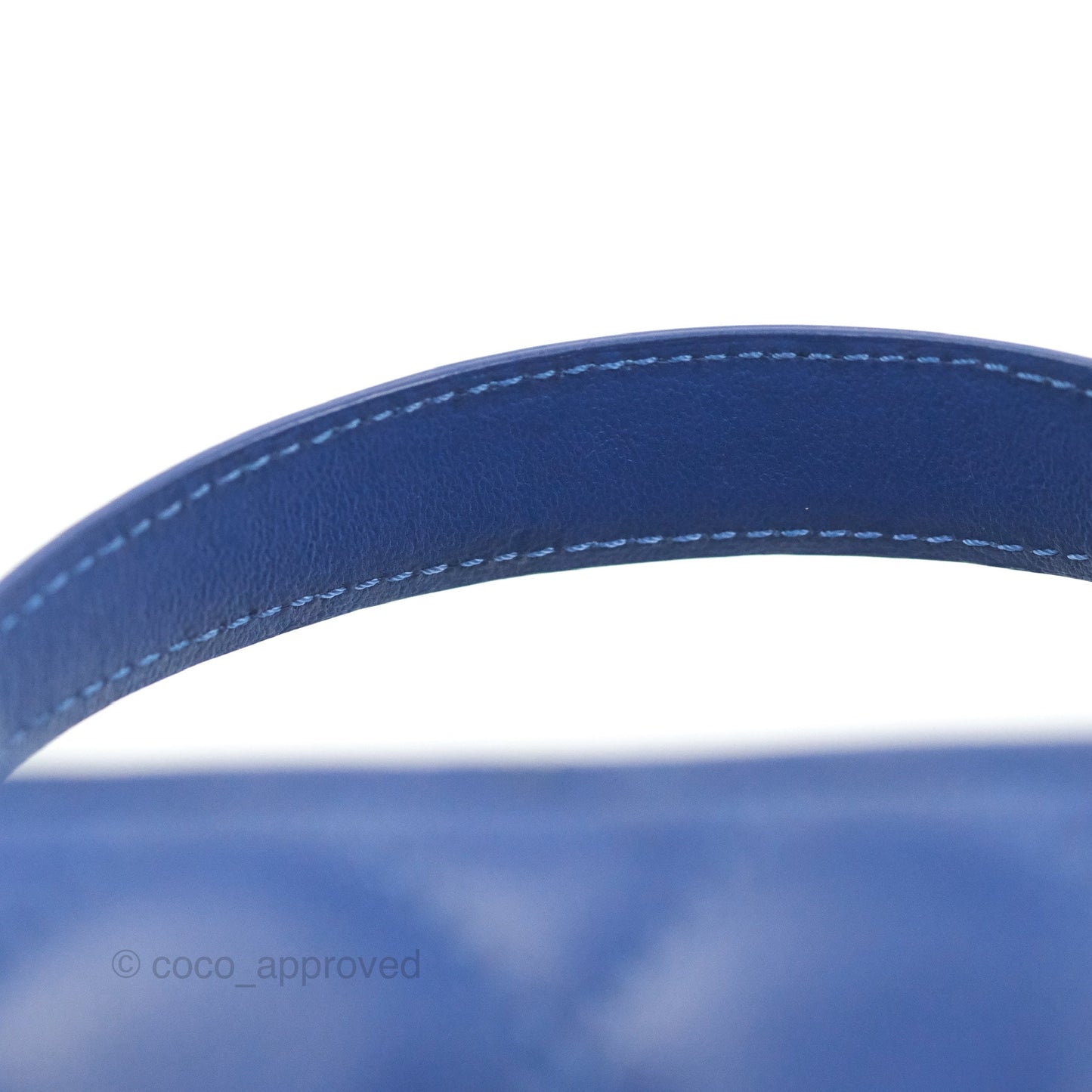 Chanel Vanity Rectangular Top Handle Blue Lambskin Gold Hardware