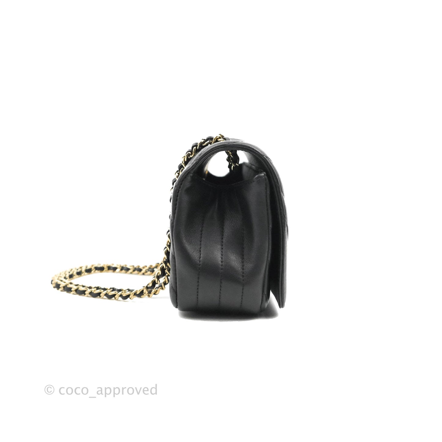 Chanel Small Statement Chevron Flap Bag Black Gold Hardware