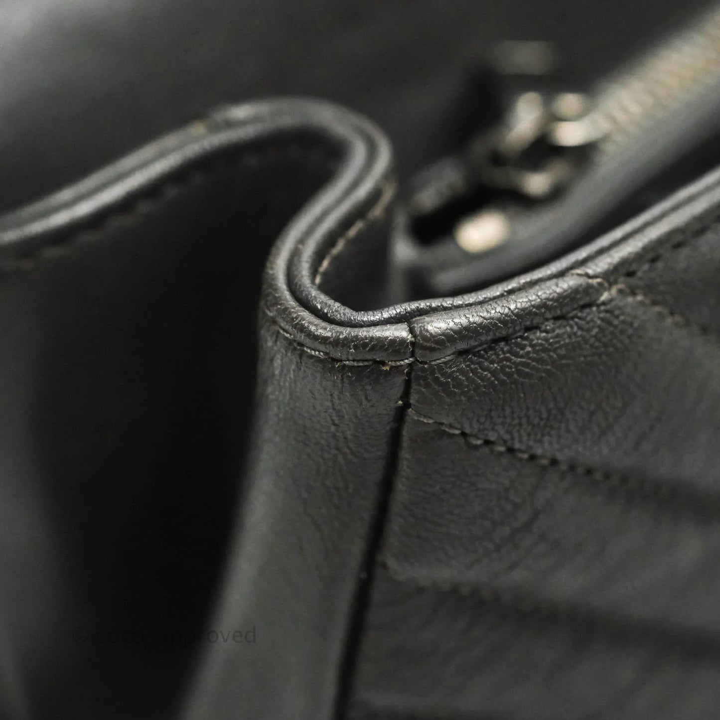 Saint Laurent Chevron Medium College Grey Chain Bag Ruthenium Hardware