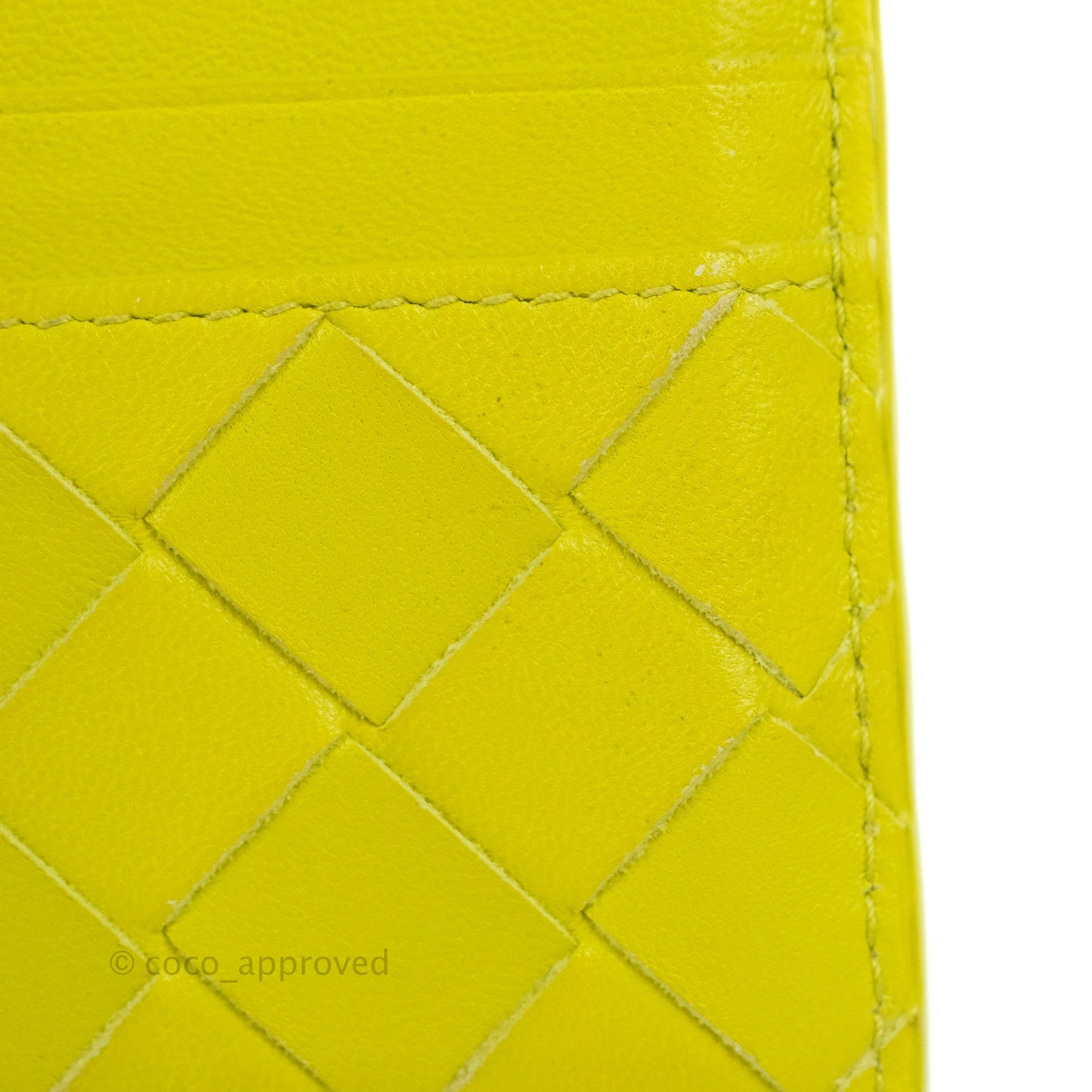 Bottega Veneta Intrecciato Card Holder Kiwi