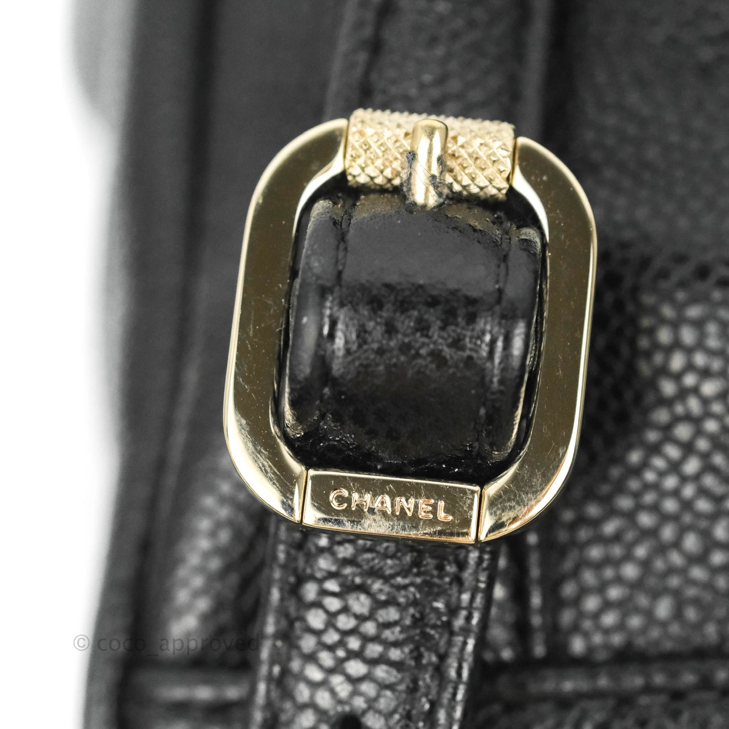 Chanel Quilted Business Affinity Backpack Black Caviar Light Gold Hardware