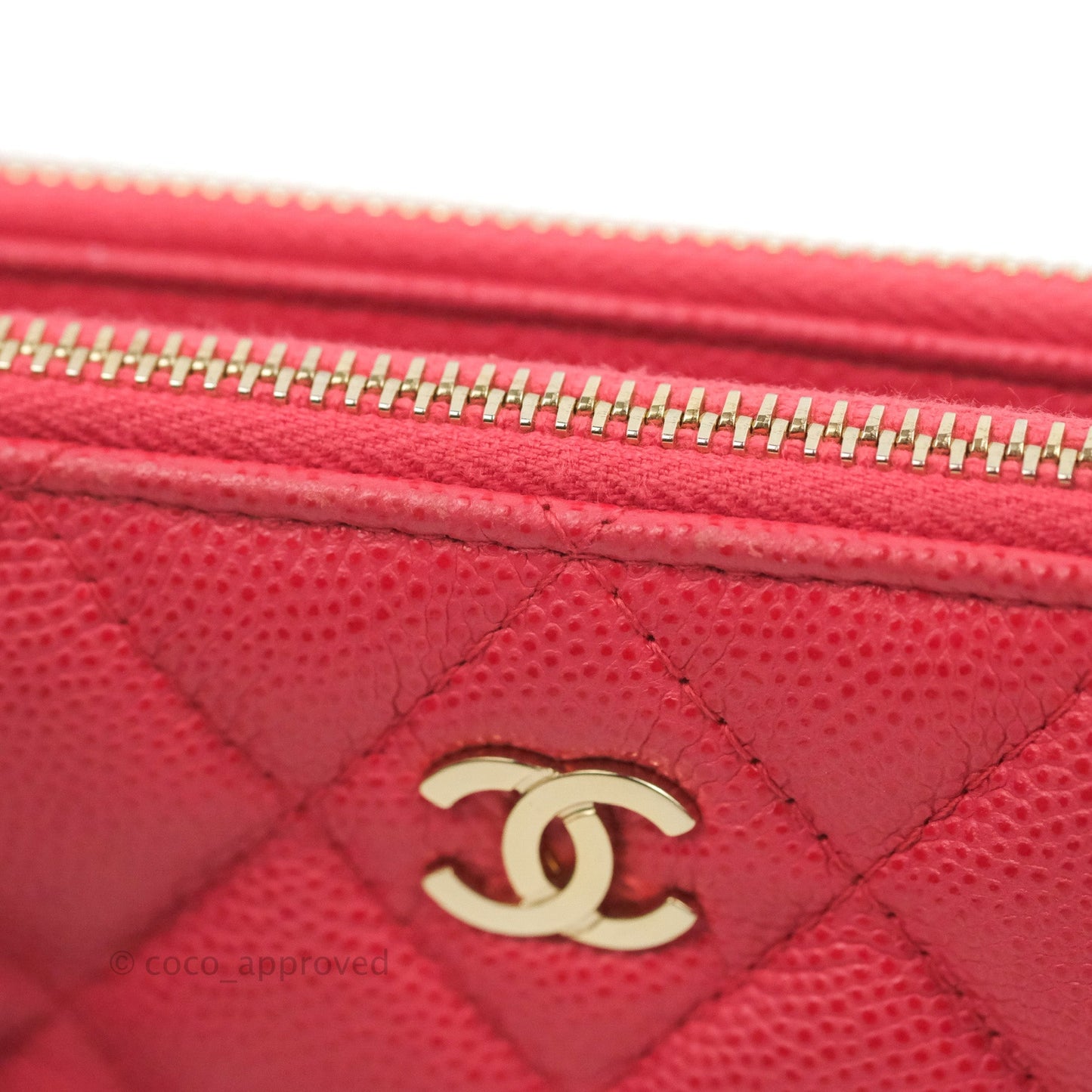 Chanel Quilted Clutch With Chain Pink Caviar Gold Hardware