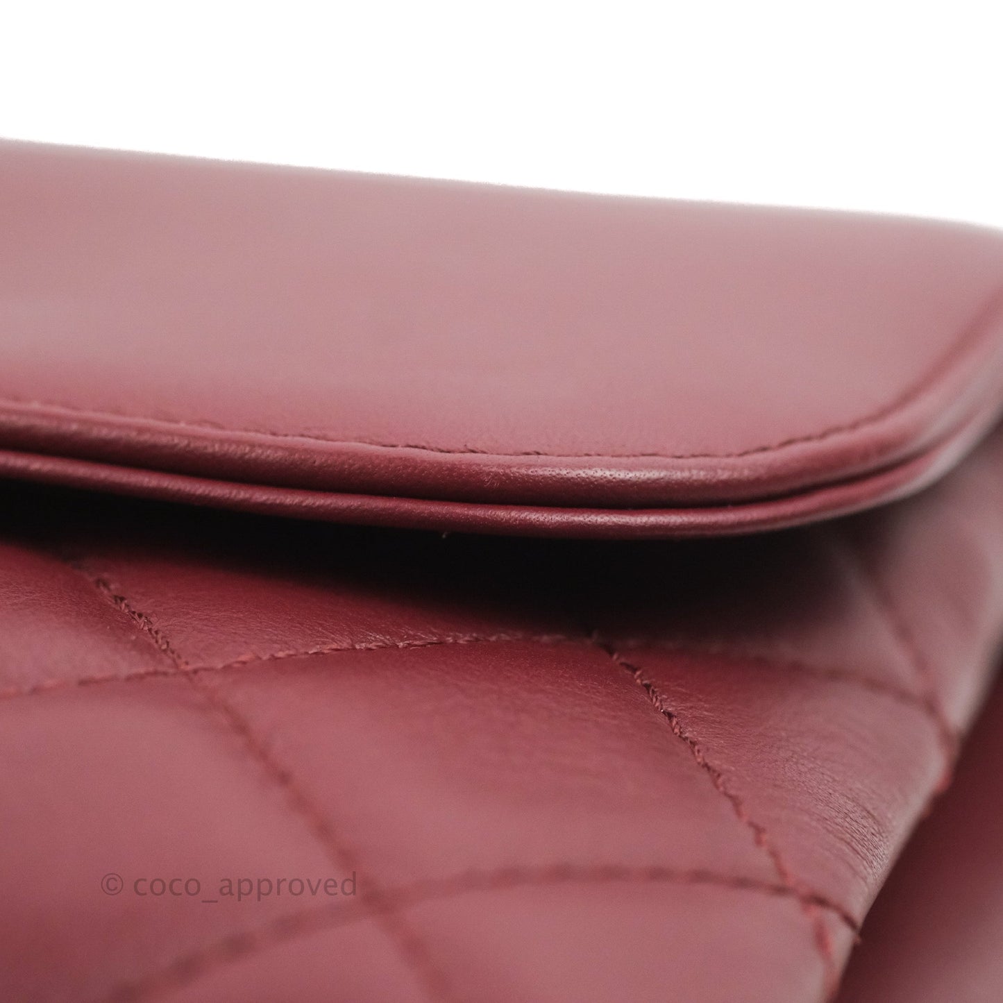 Chanel Flap Bag Dark Red Calfskin Aged Gold Hardware