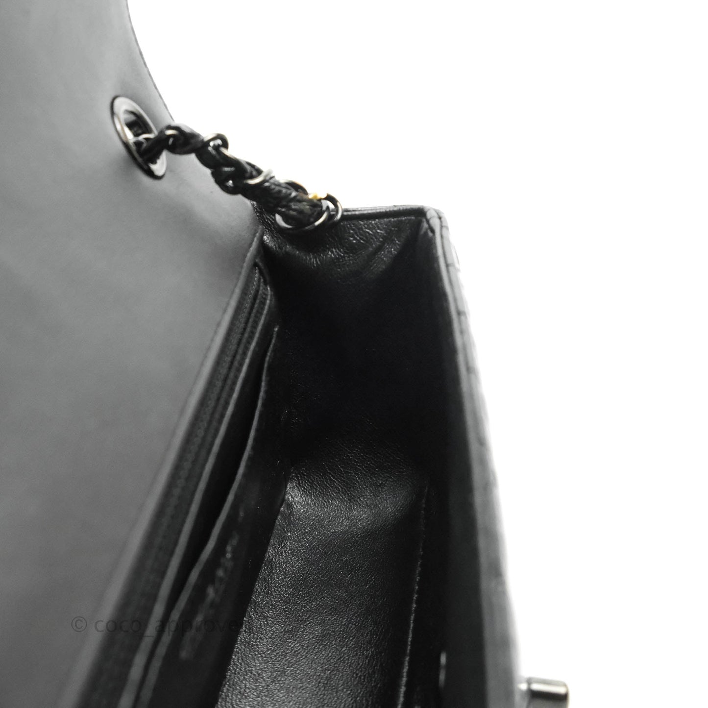 Chanel Chevron Mini Rectangular Flap Black Crumpled Patent So Black Hardware