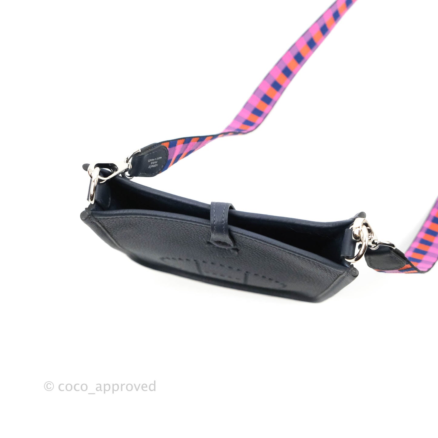 Hermès Clemence Mini Evelyne TPM Navy Palladium Hardware