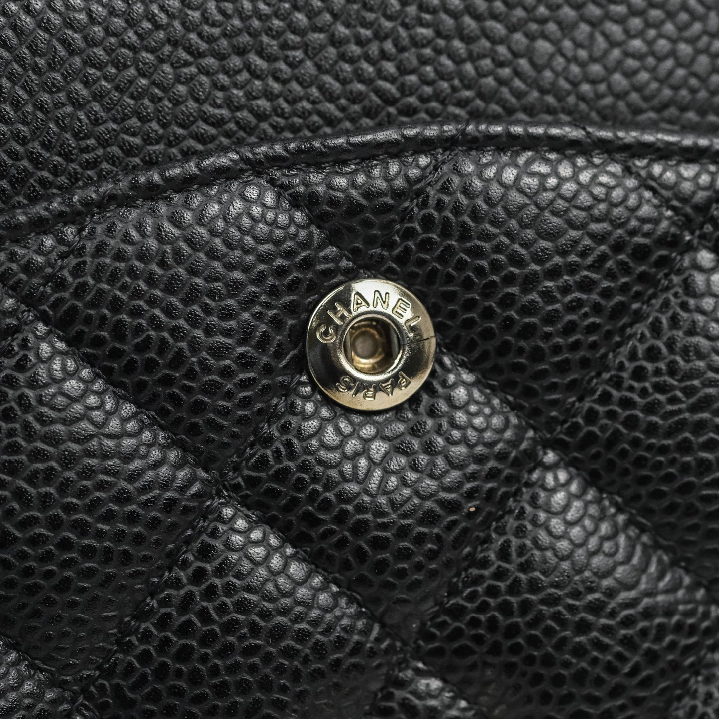 Chanel Classic M/L Medium Flap Quilted Black Caviar Silver Hardware