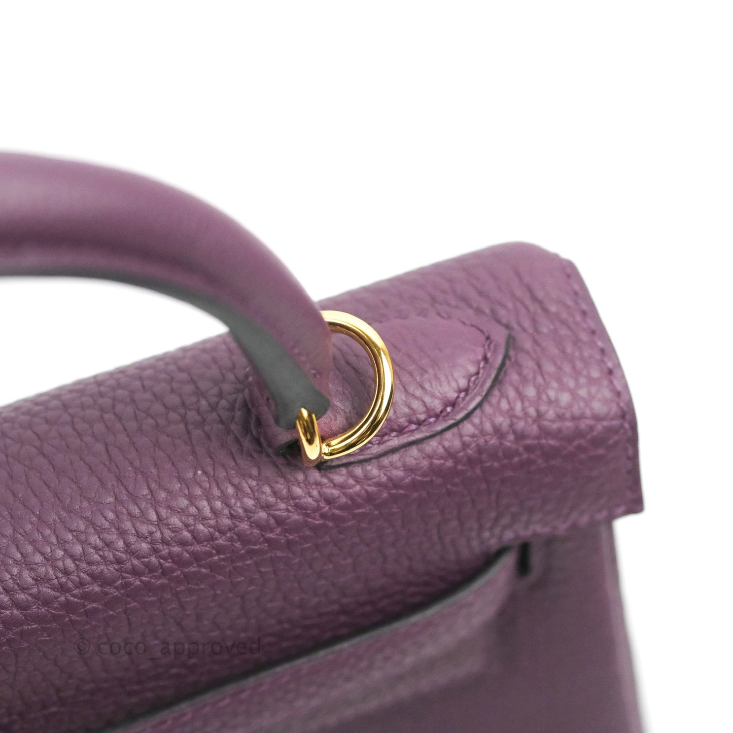 Hermès Retourne Kelly 25 Cassis Gold Hardware