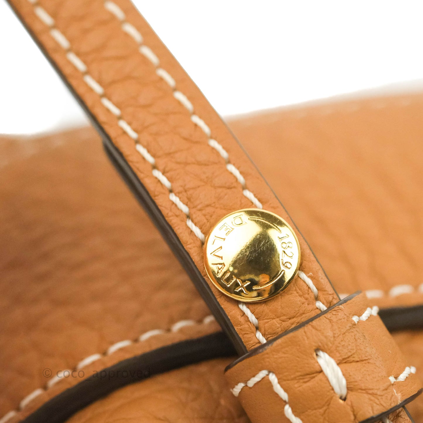 Delvaux Nano Cool Box in Taurillon Soft Grained Calfskin Vegetal Ivory Gold Hardware