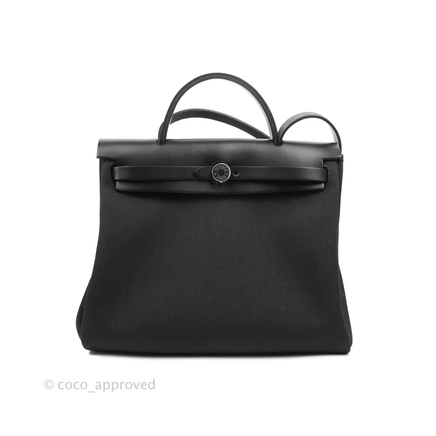 Hermès Herbag Zip 31 Black Canvas Palladium Hardware