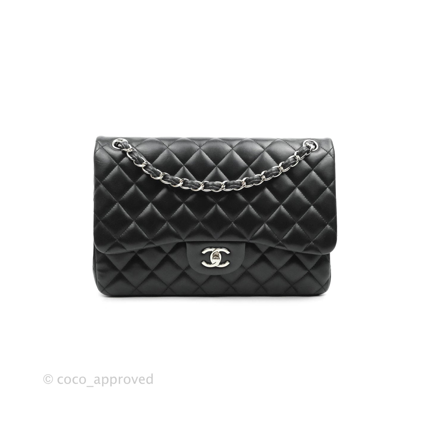 Chanel Jumbo Double Flap Black Lambskin Silver Hardware⁣⁣