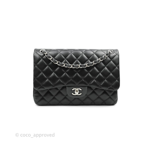 Chanel Jumbo Double Flap Black Lambskin Silver Hardware⁣⁣