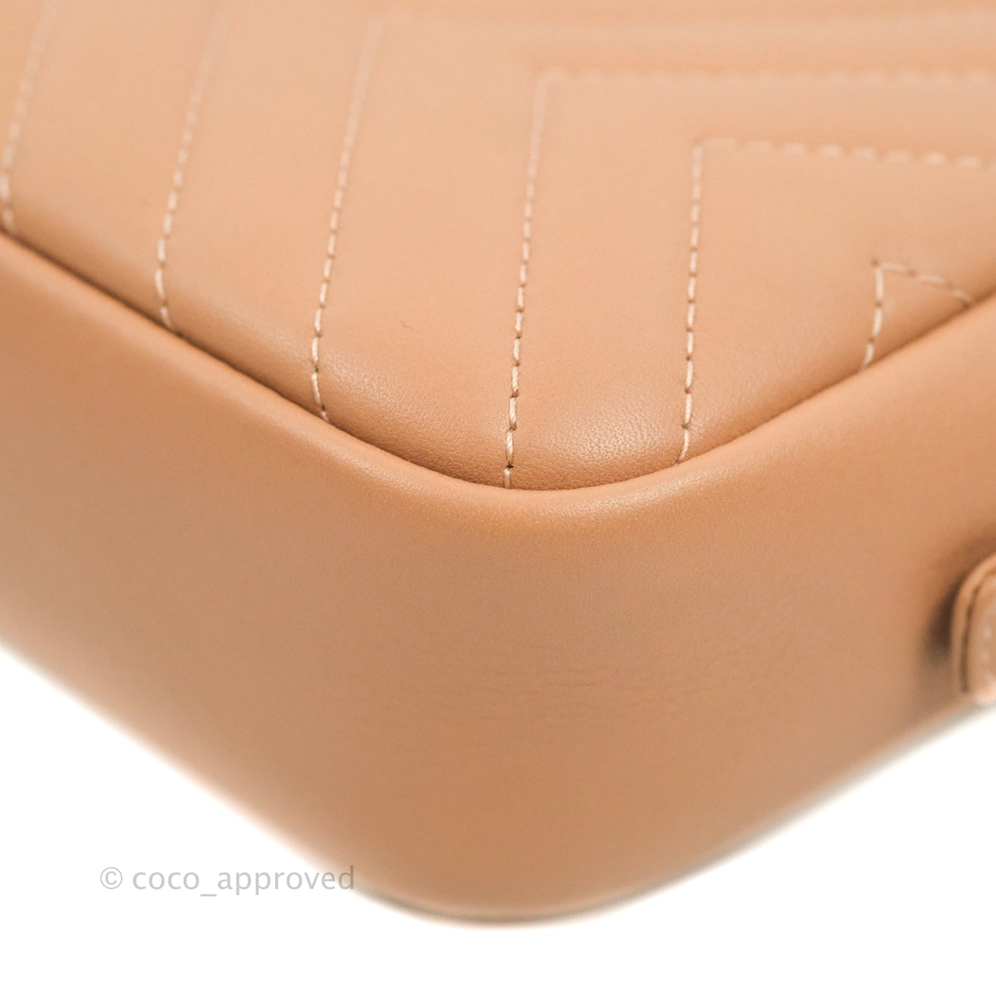 Chanel Chevron Camera Case Calfskin Dark Beige