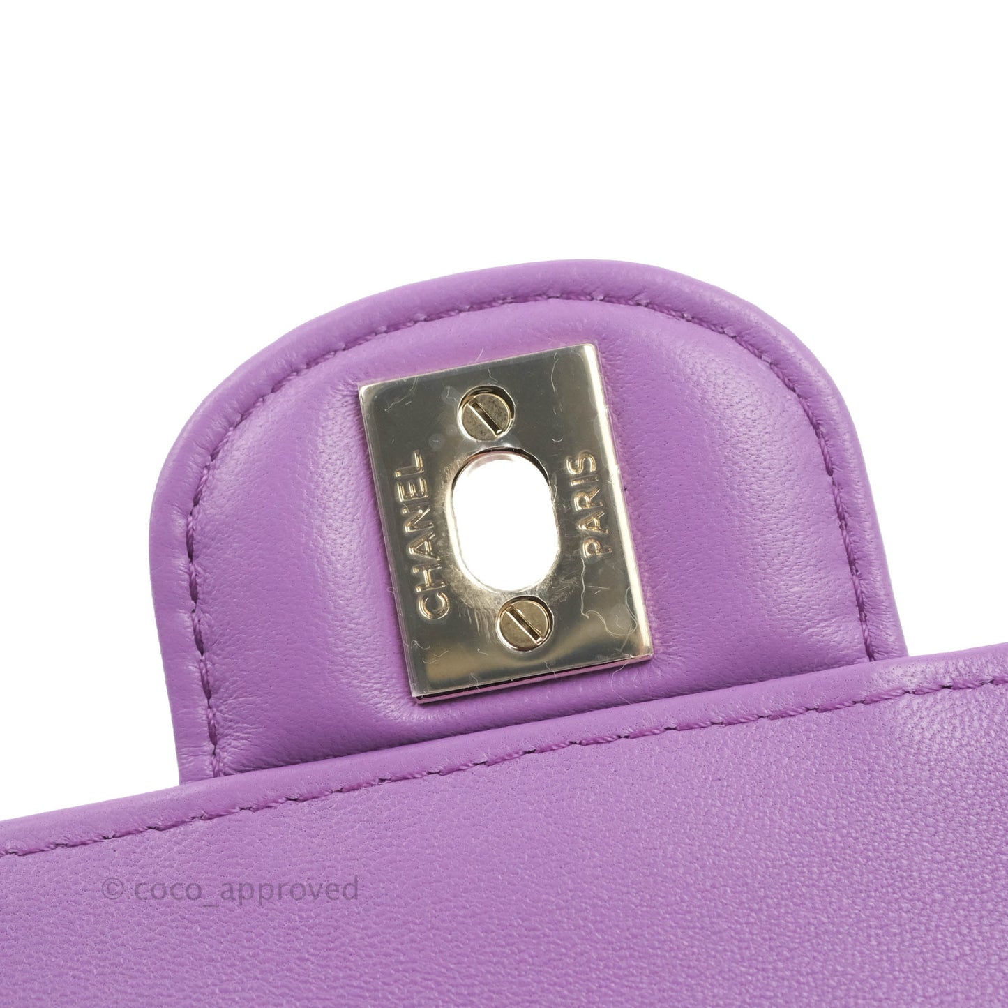 Chanel Large Heart Bag Purple Lambskin Gold Hardware 22S