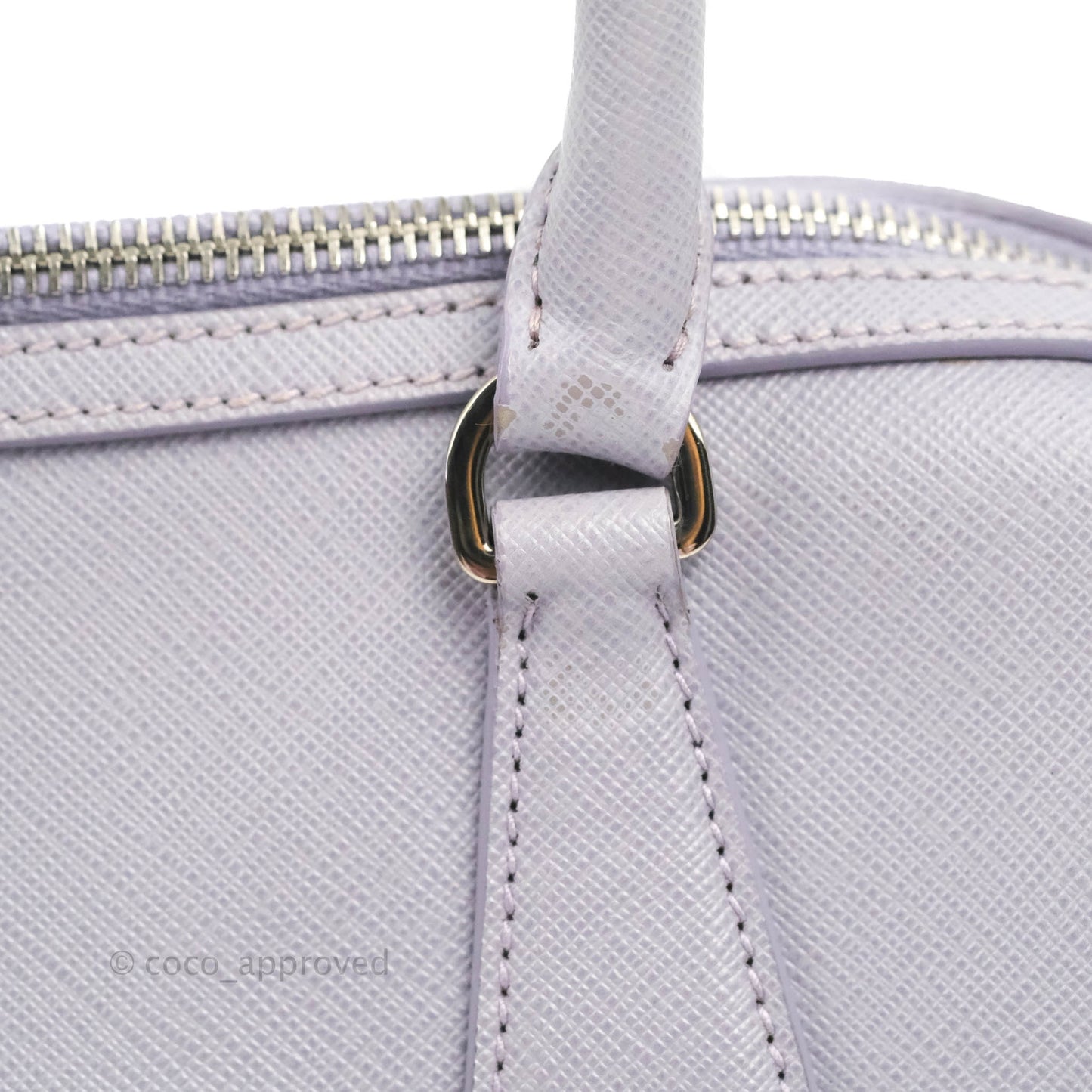 Prada Lilac Lux Convertible Boston Saffiano Leather Mini