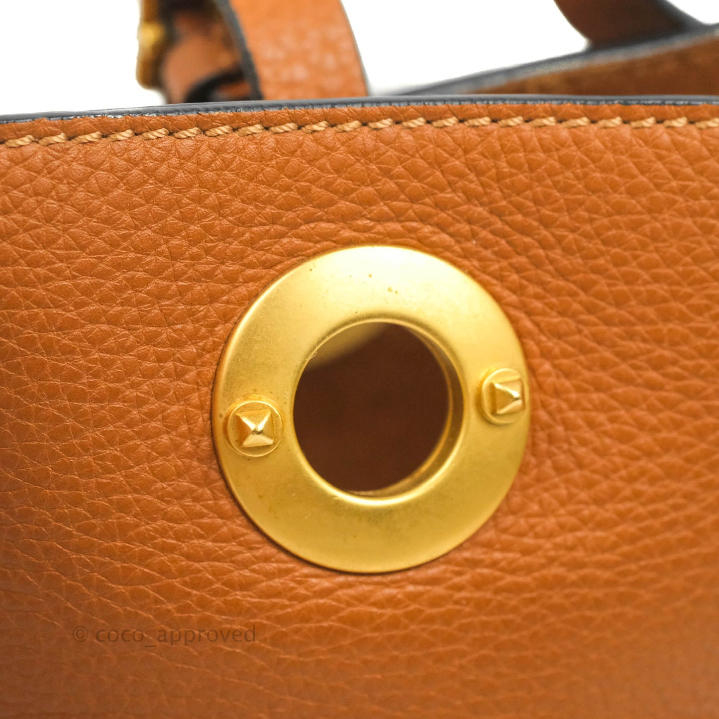 Valentino Bucket Bag Brown Grained Leather