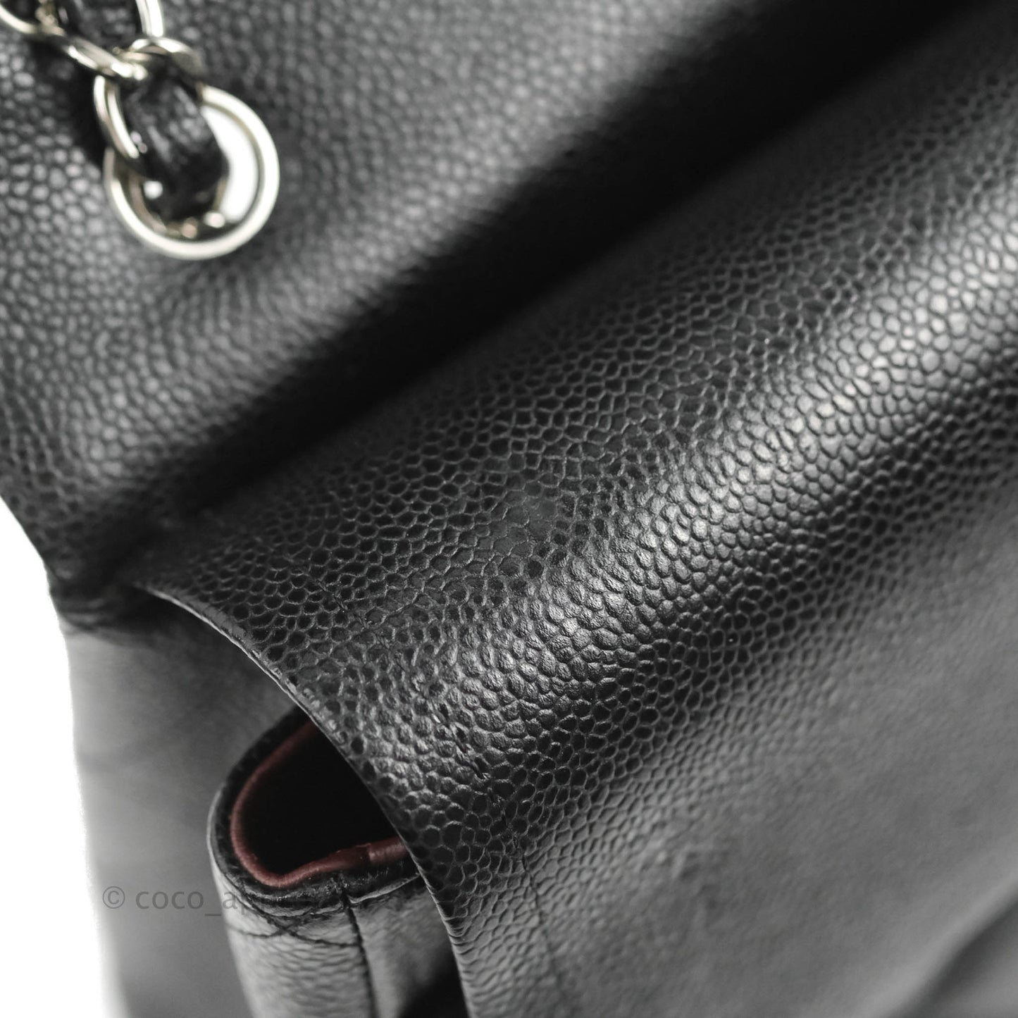 Chanel Quilted Maxi Double Flap Black Caviar Silver Hardware