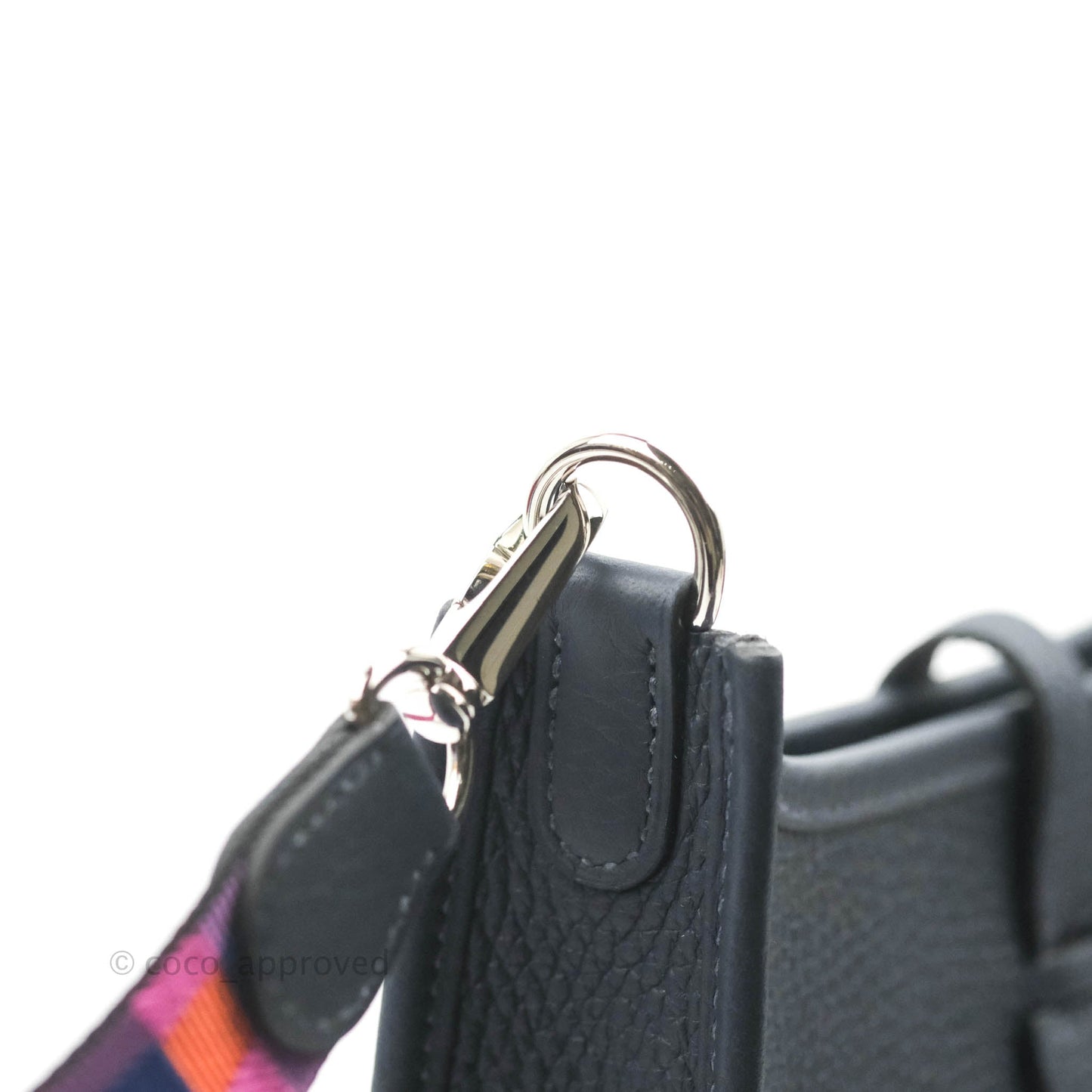 Hermès Clemence Mini Evelyne TPM Navy Palladium Hardware