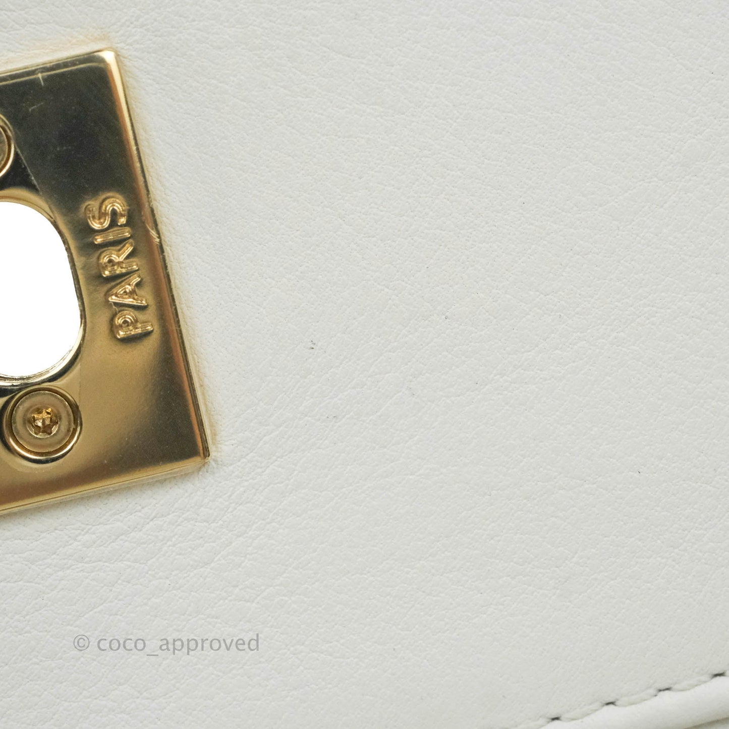 Chanel Flap Bag White Calfskin Gold Hardware 19S