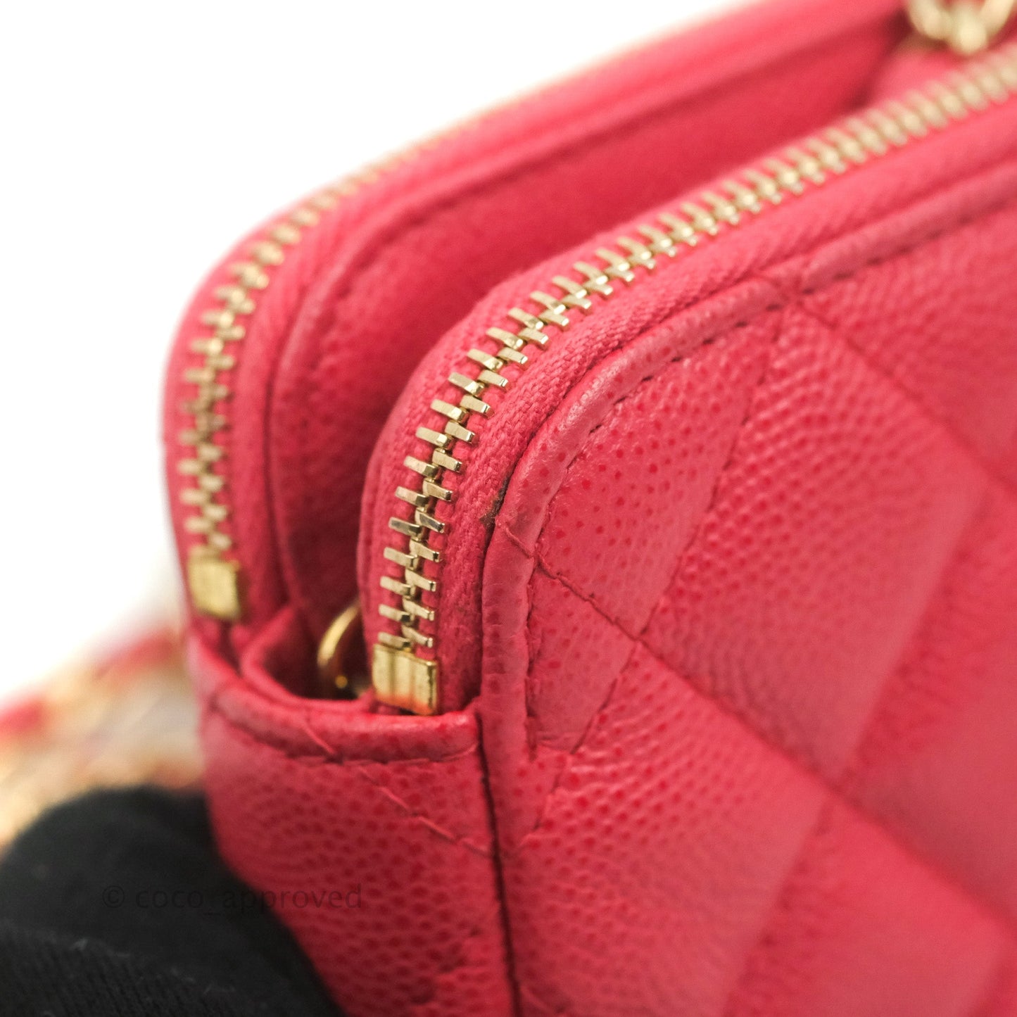 Chanel Quilted Clutch With Chain Pink Caviar Gold Hardware
