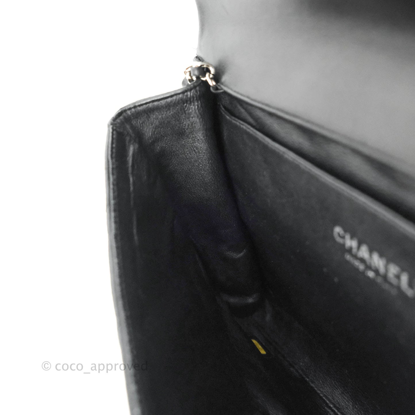 Chanel Quilted Clutch with Chain Lambskin Black Silver Hardware