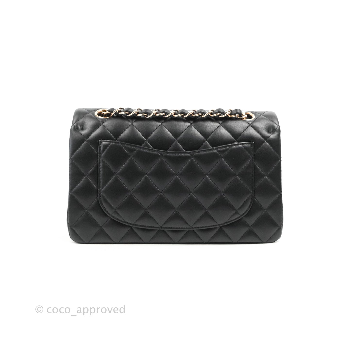Chanel Classic Small S/M Flap Black Lambskin Rose Pink-Gold Hardware