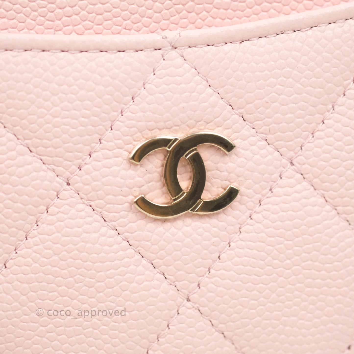 Chanel Classic Flat Card Holder Light Pink Caviar Gold Hardware