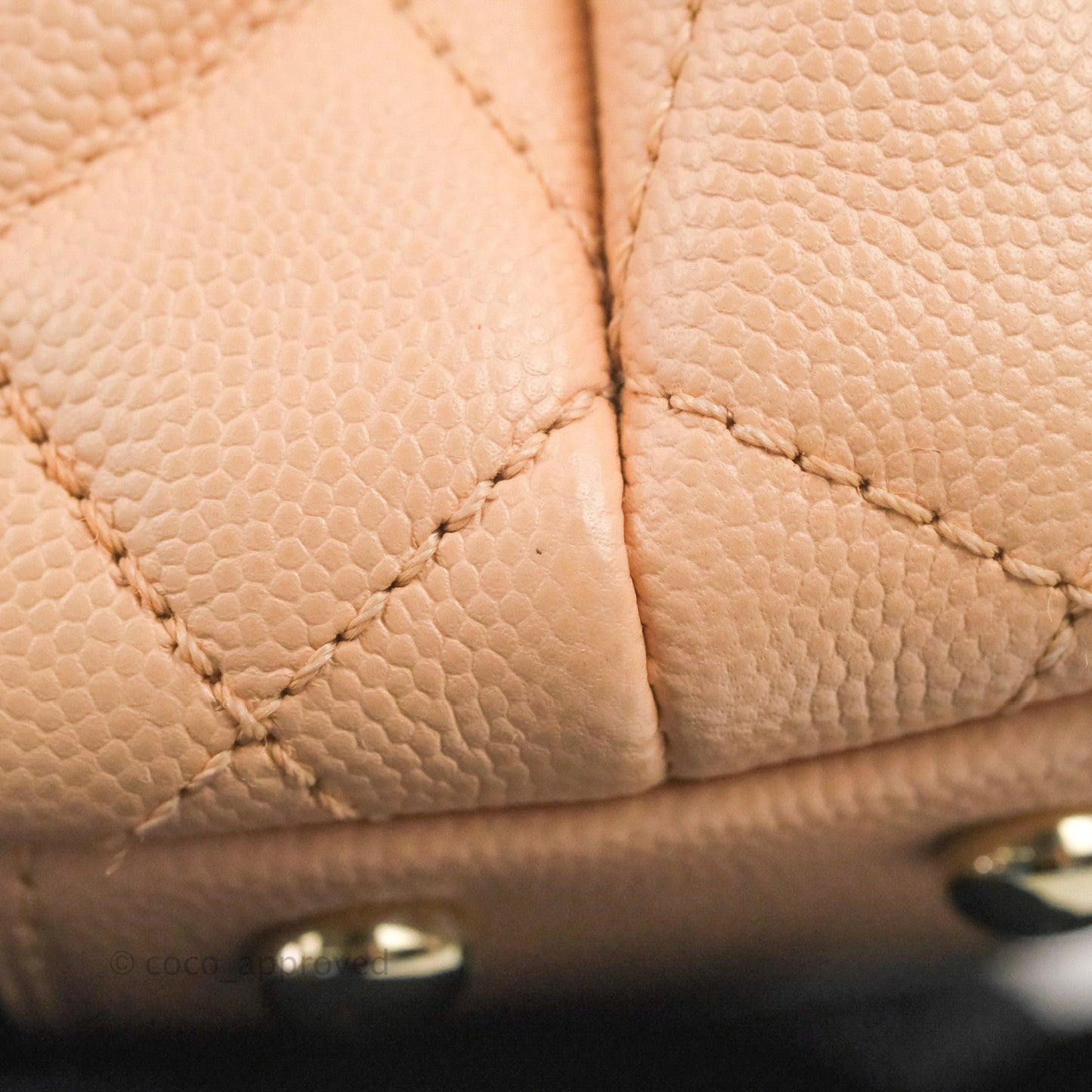 Chanel Mini Coco Handle Quilted Light Pink Caviar Gold Hardware