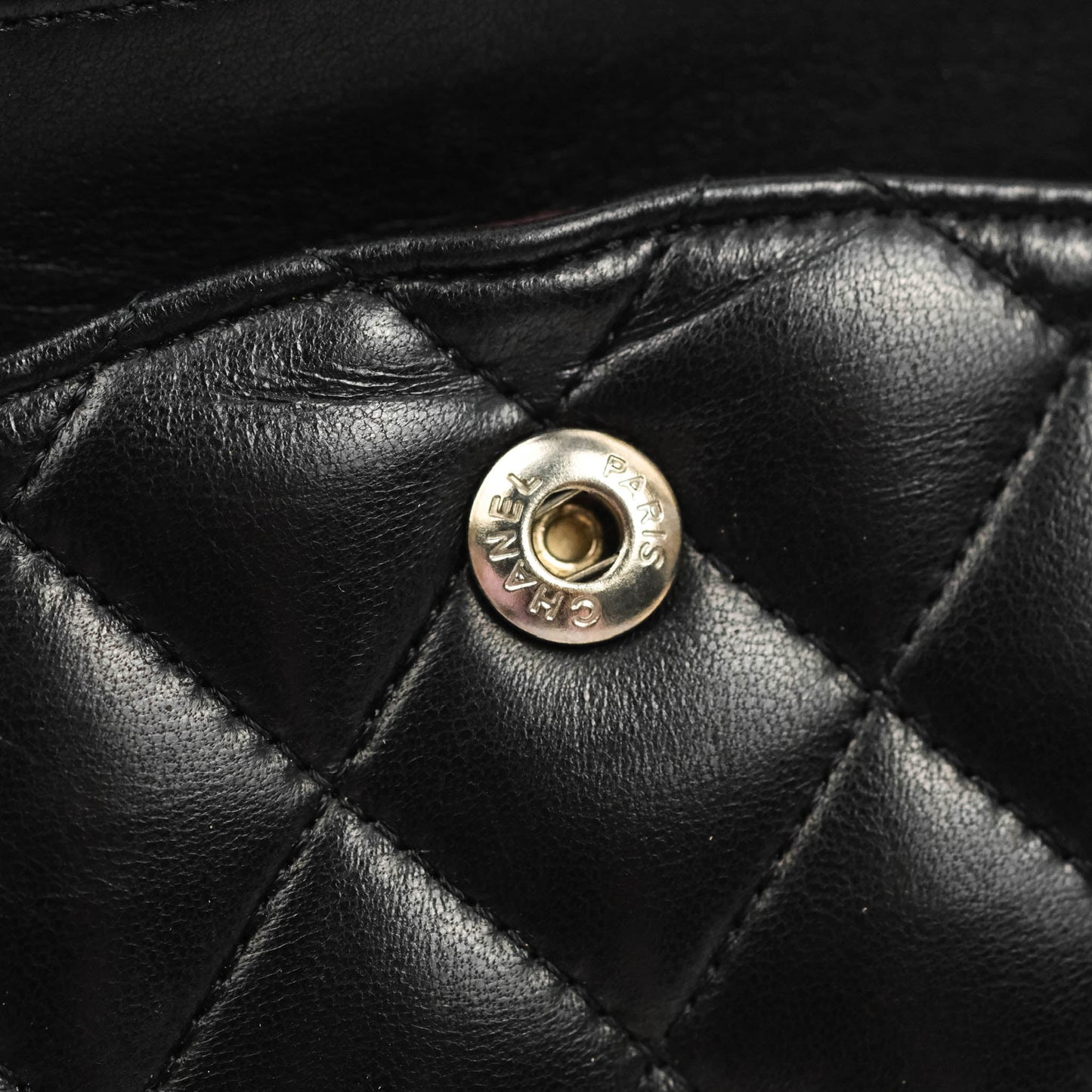 Chanel Classic M/L Medium Flap Quilted Black Lambskin Silver Hardware