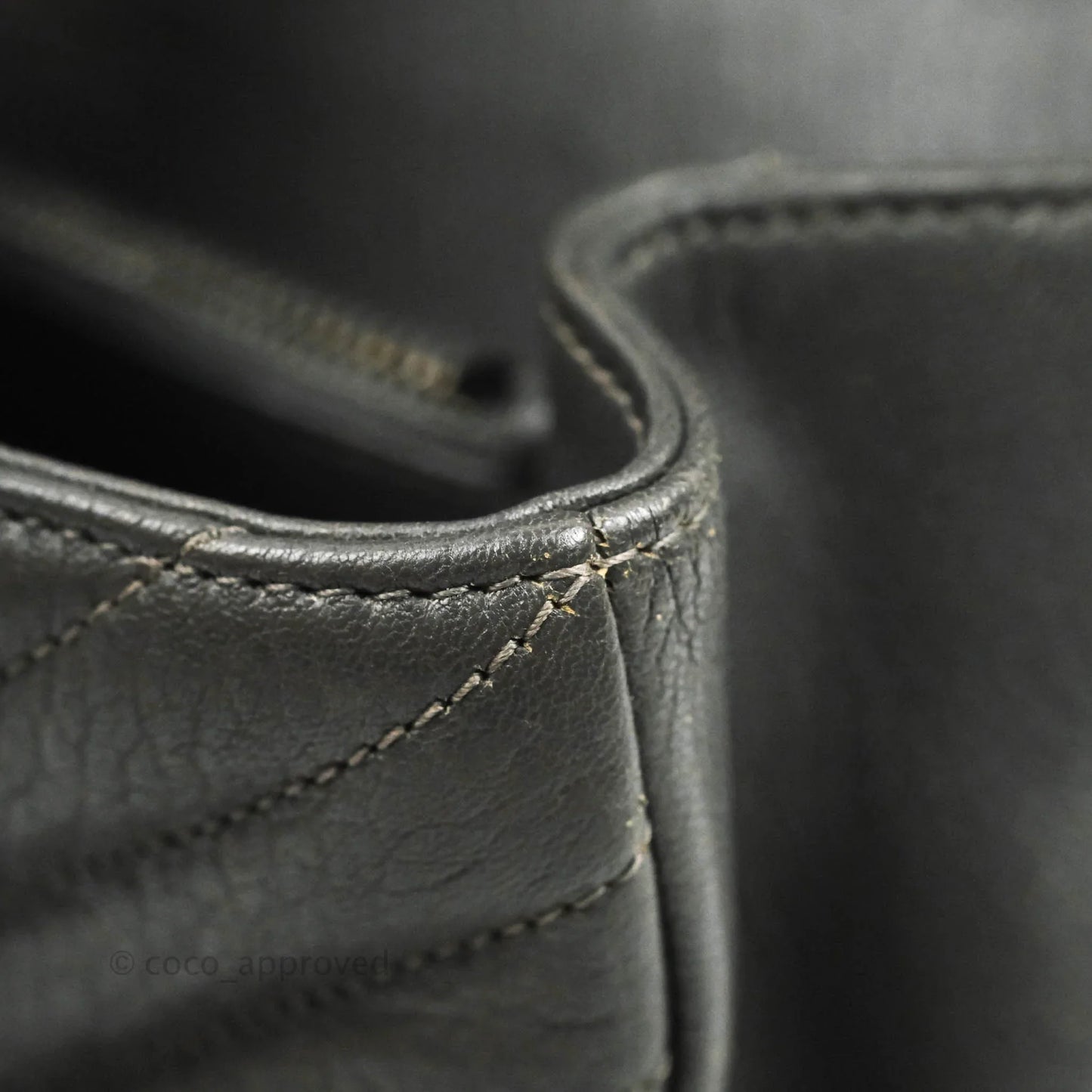 Saint Laurent Chevron Medium College Grey Chain Bag Ruthenium Hardware