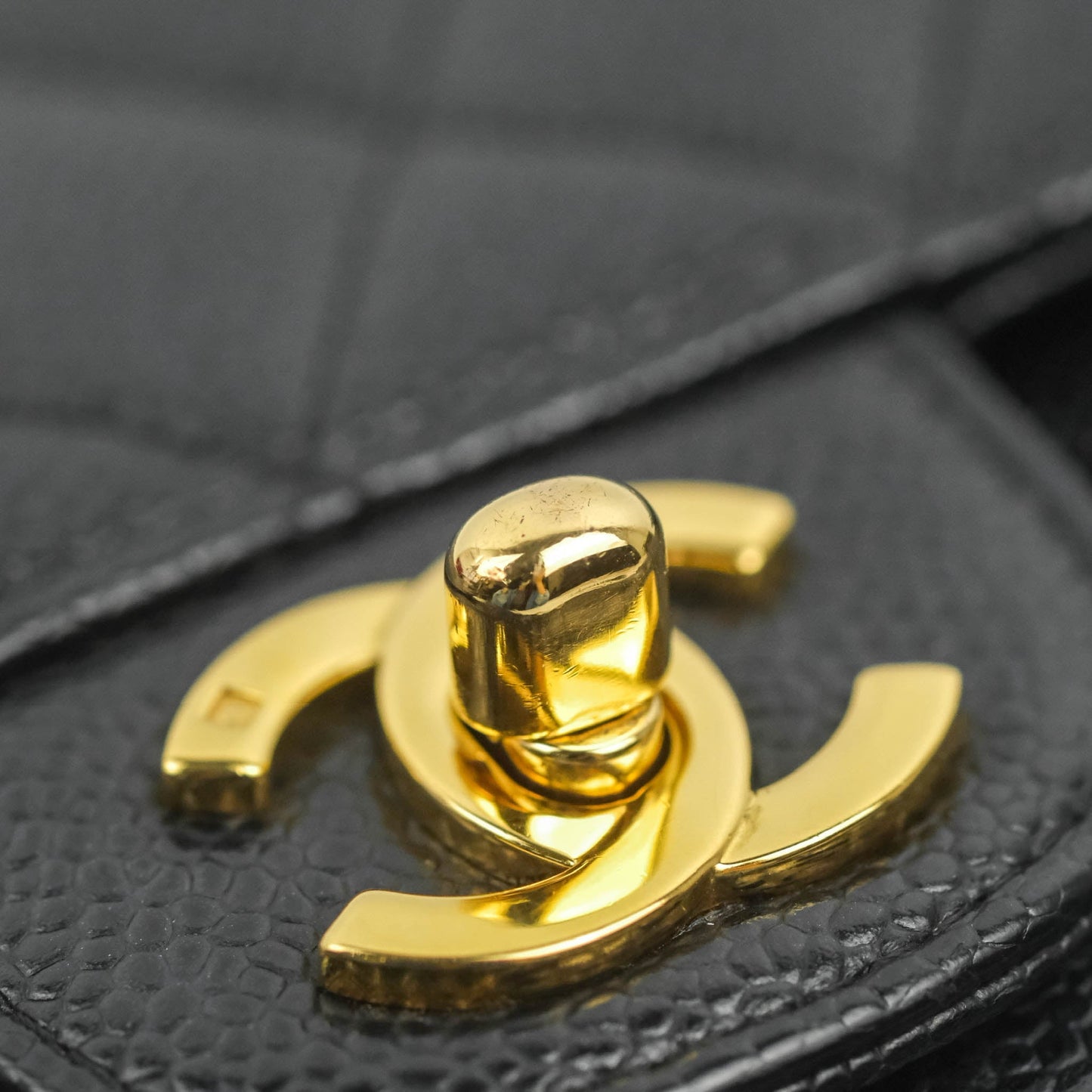 Chanel Classic Medium M/L Flap Black Caviar 24K Gold Hardware