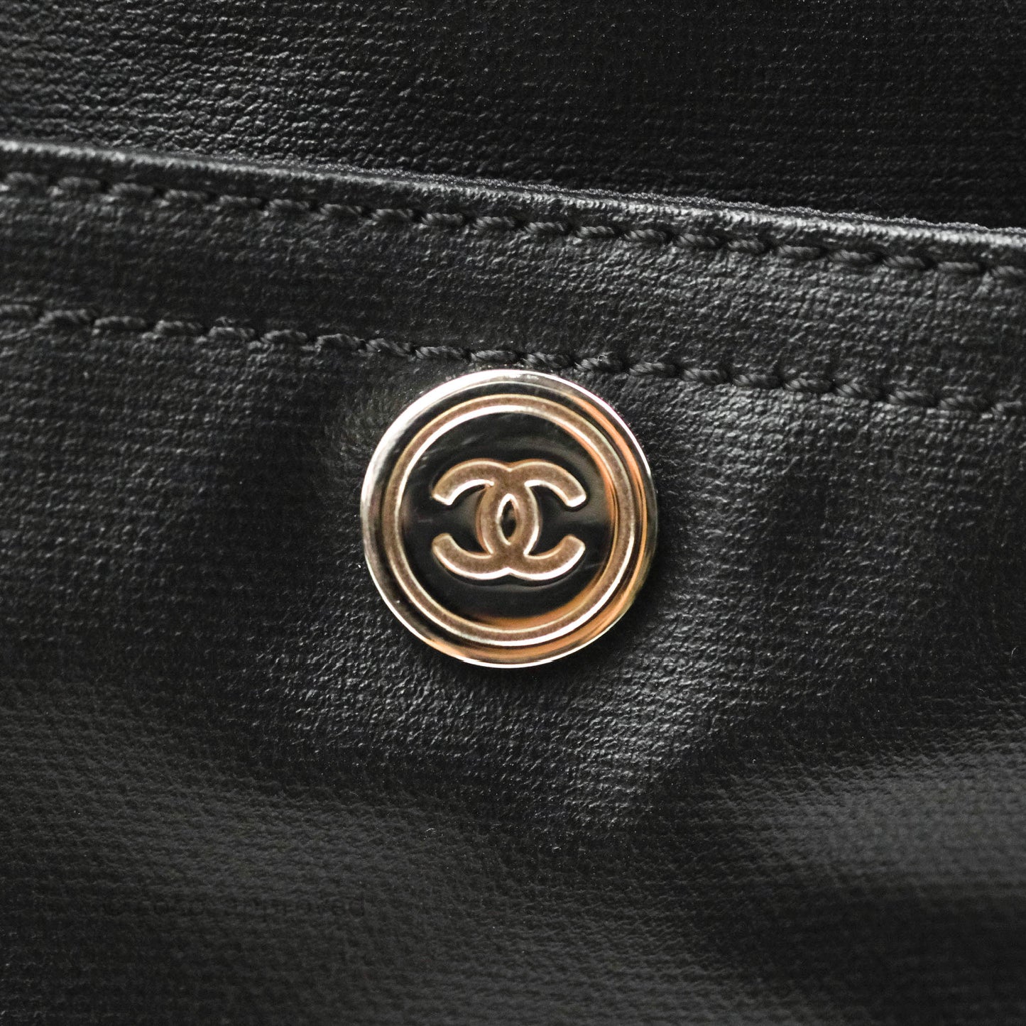 Chanel Quilted Large Paris Biarritz Tote Black Coated Canvas