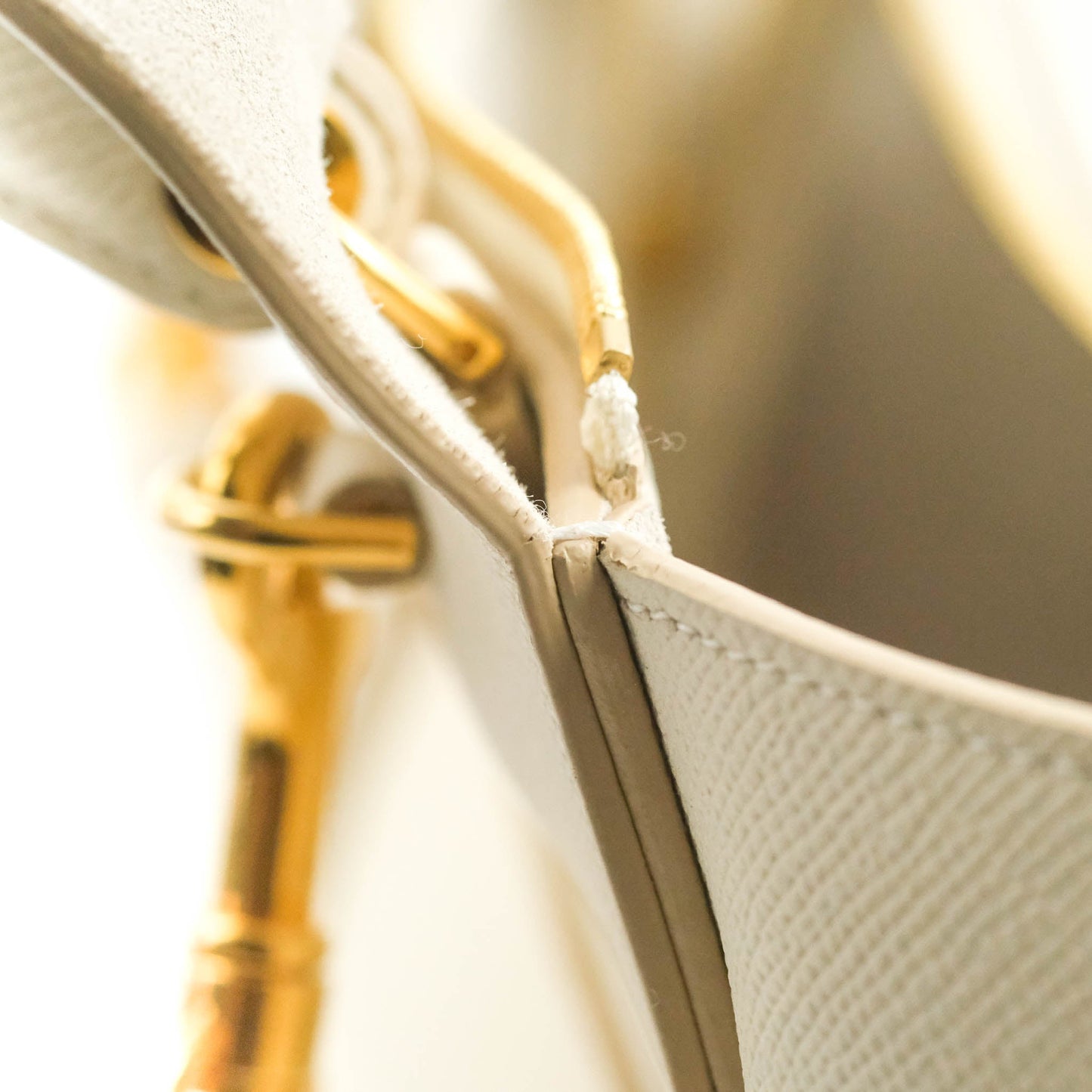 Celine Mini Belt Bag White Grained Calfskin Gold Hardware