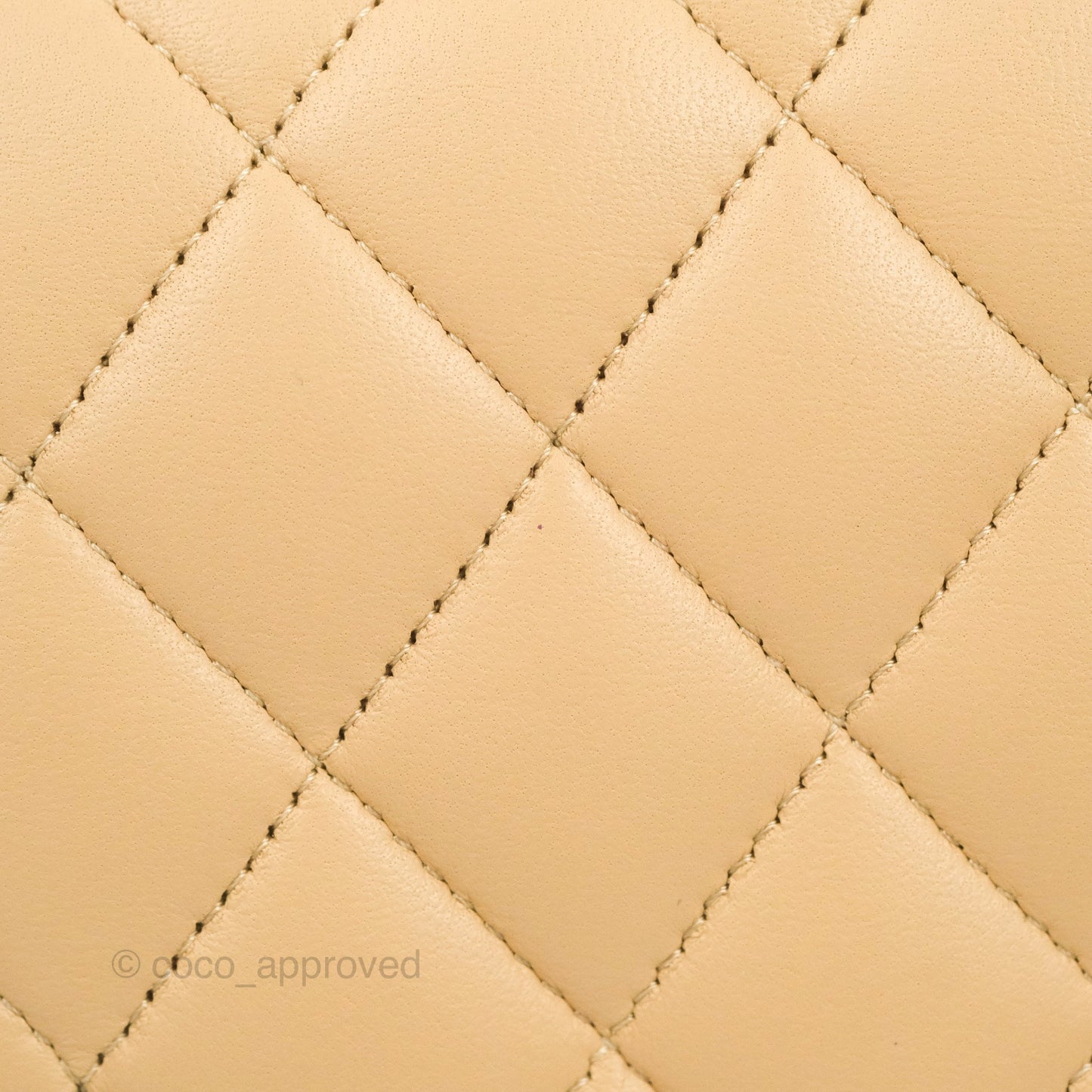 Chanel Classic M/L Medium Flap Quilted Beige Lambskin Gold Hardware