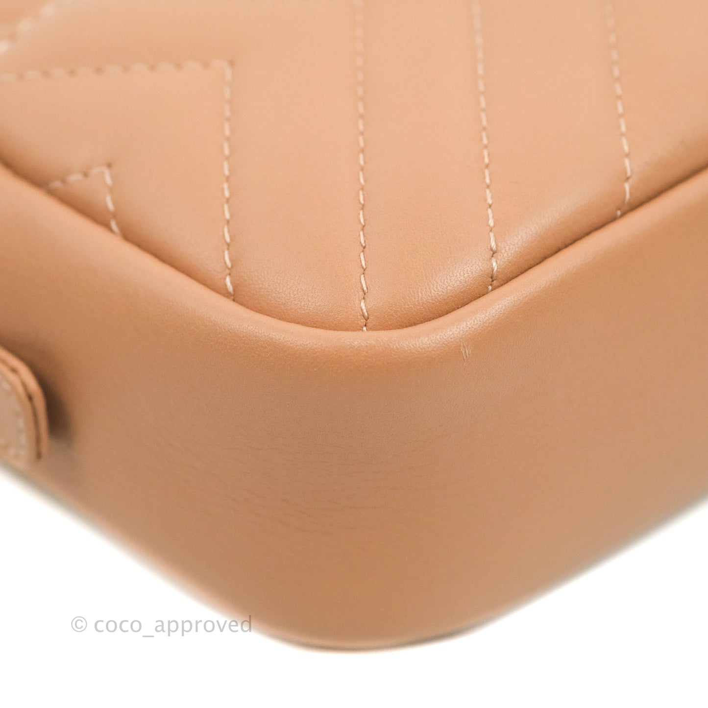 Chanel Chevron Camera Case Calfskin Dark Beige