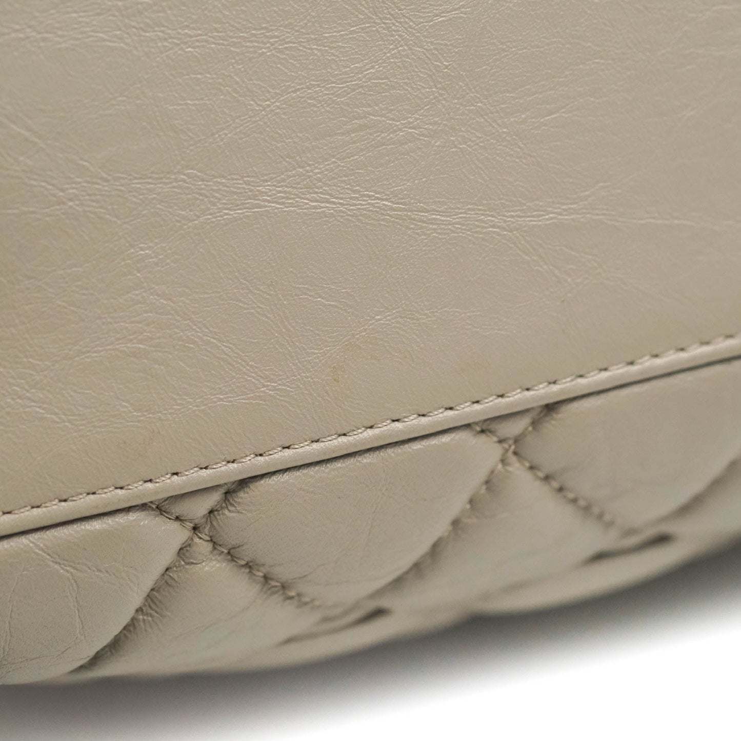 Chanel Quilted Small Coco Handle Bowling Bag Grey Aged Calfskin Ruthenium Hardware