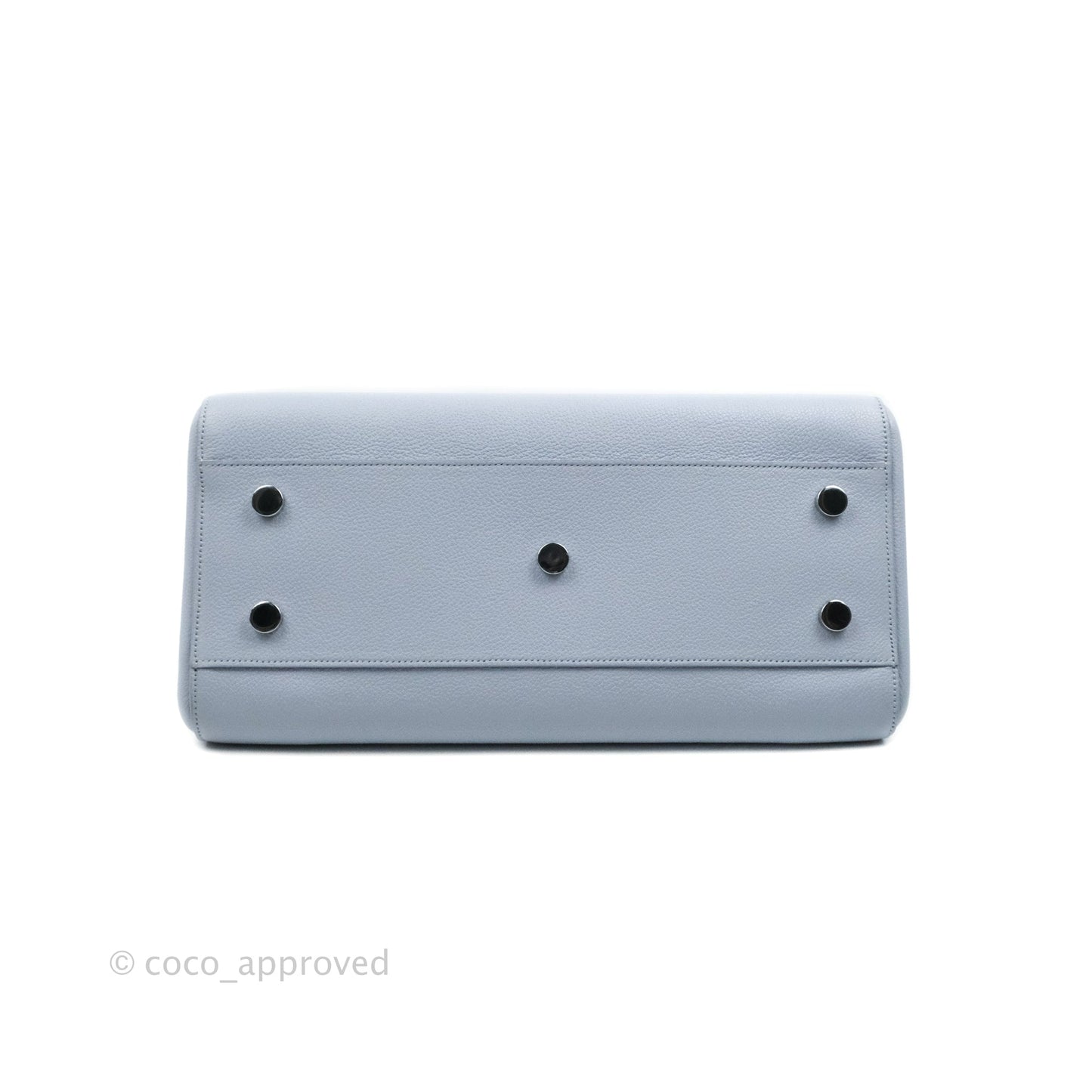 Saint Laurent Small Cabas Rive Gauche Bag Grained Calfskin Baby Blue Silver Hardware