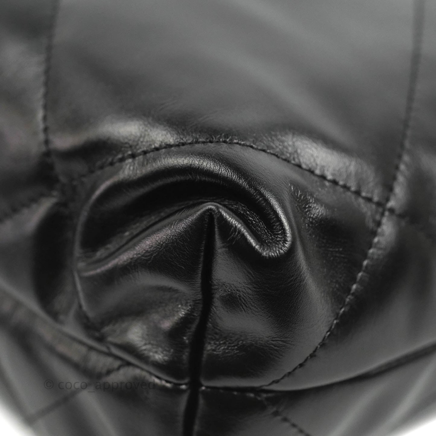 Chanel 22 Small Black Shiny Calfskin Aged Gold Hardware