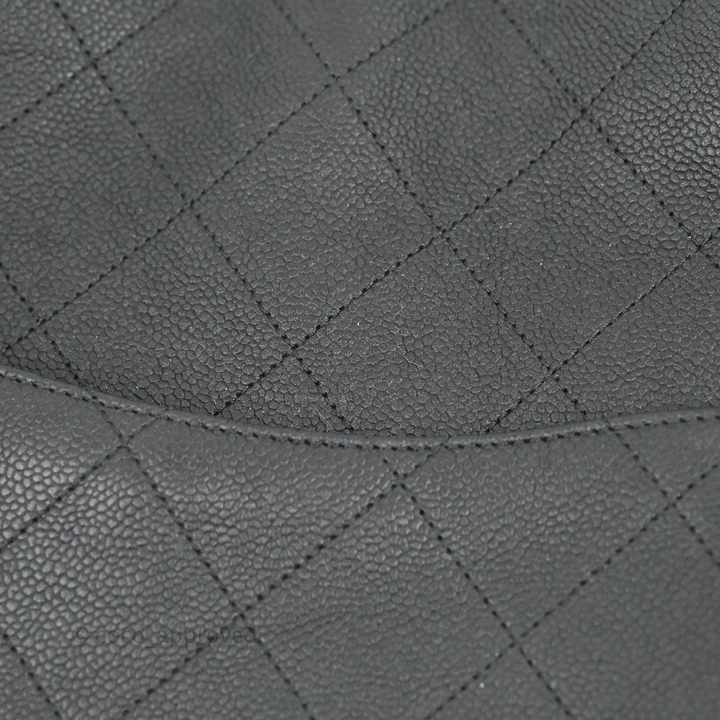 Chanel Quilted Shopping Tote Black Caviar Aged Gold Hardware 18C